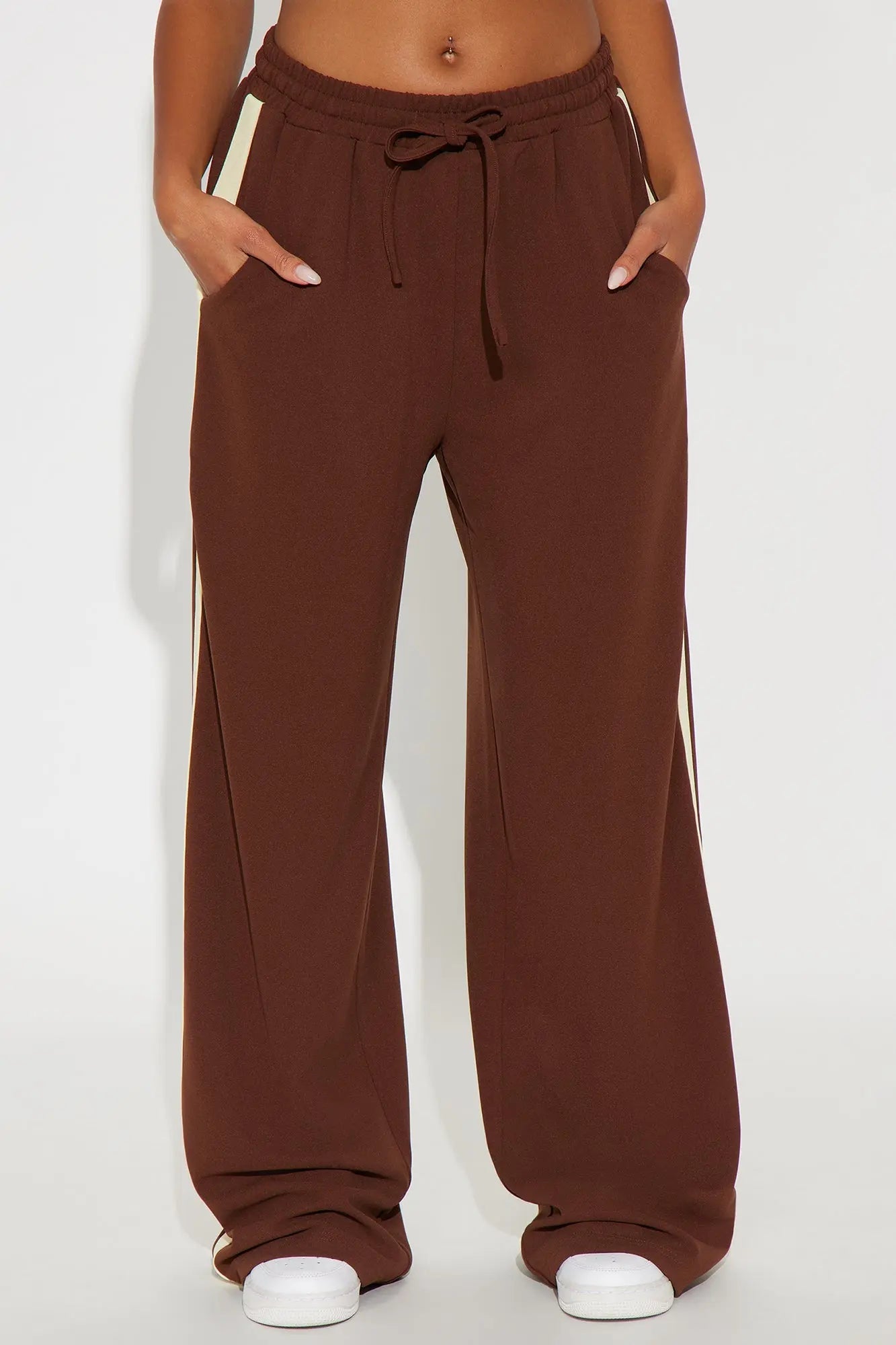 Point Of View Track Trouser Pant - Brown/combo 