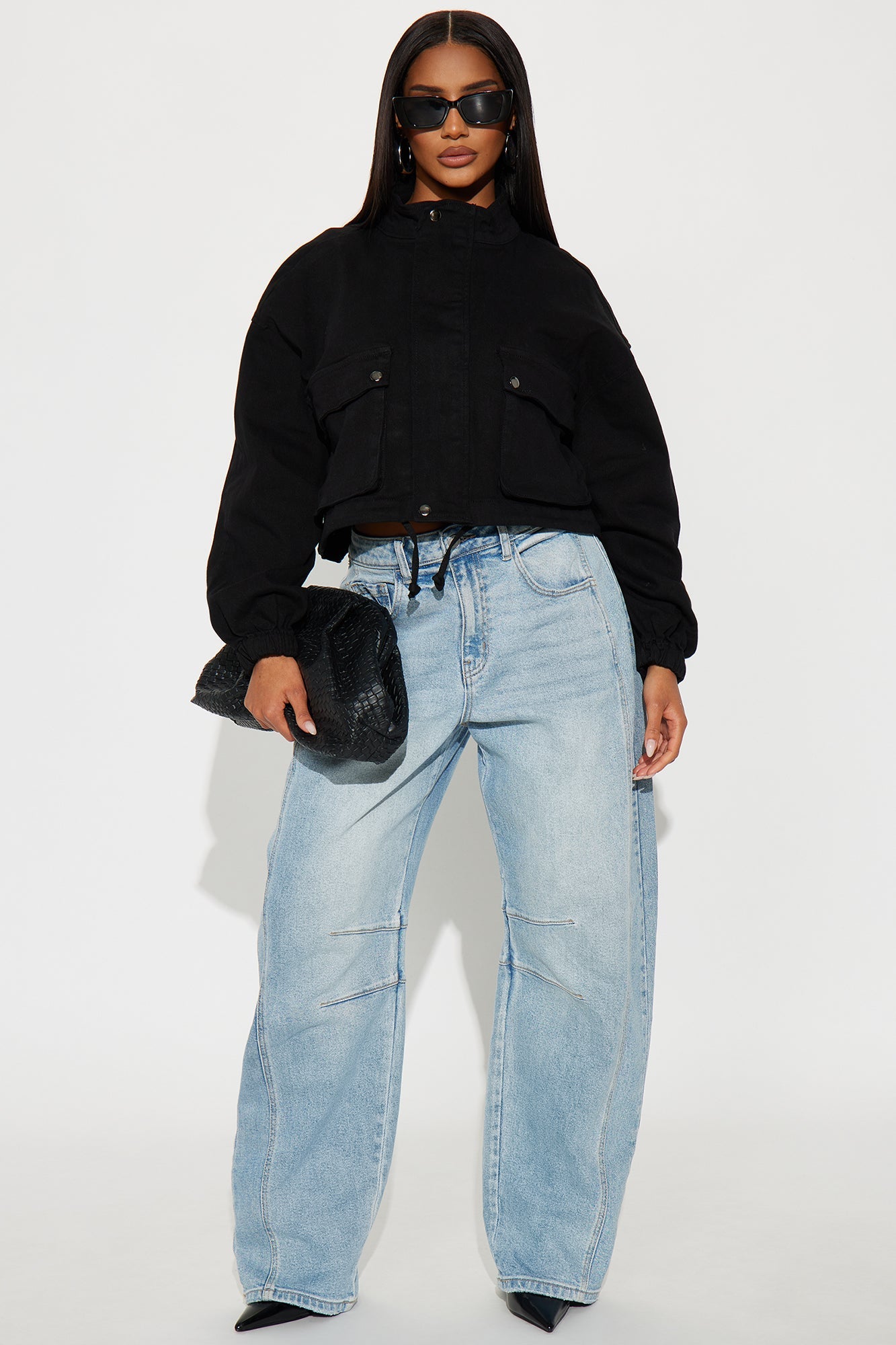Edge Of Town Twill Bomber Jacket - Black 