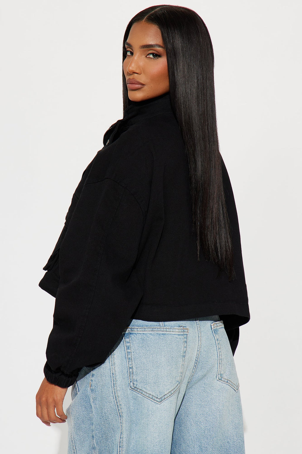 Edge Of Town Twill Bomber Jacket - Black 