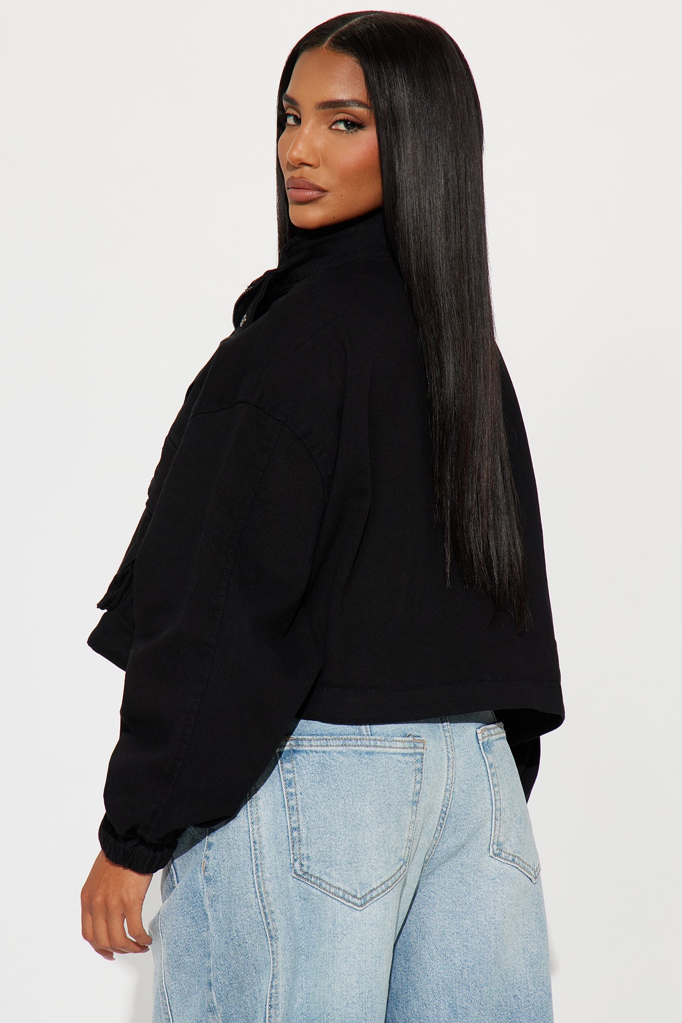 Edge Of Town Twill Bomber Jacket - Black 