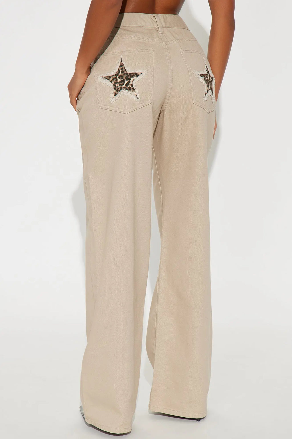 Be A Rockstar Twill Wide Leg Pant 33″ - Beige 