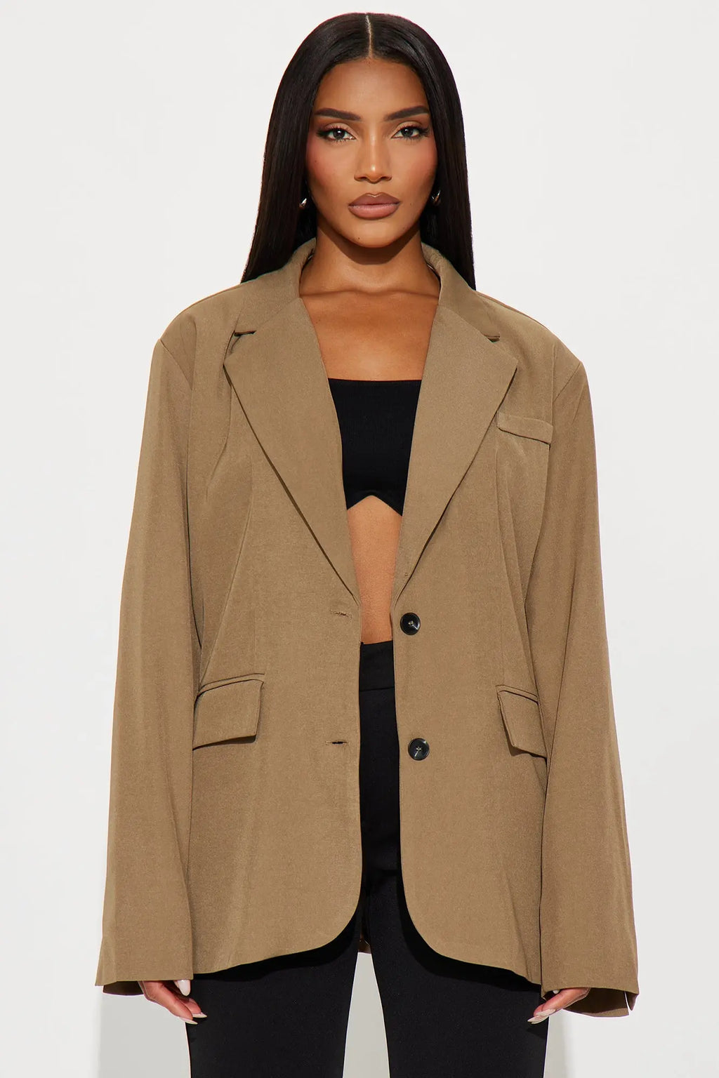 Beatrice Oversized Blazer - Olive 