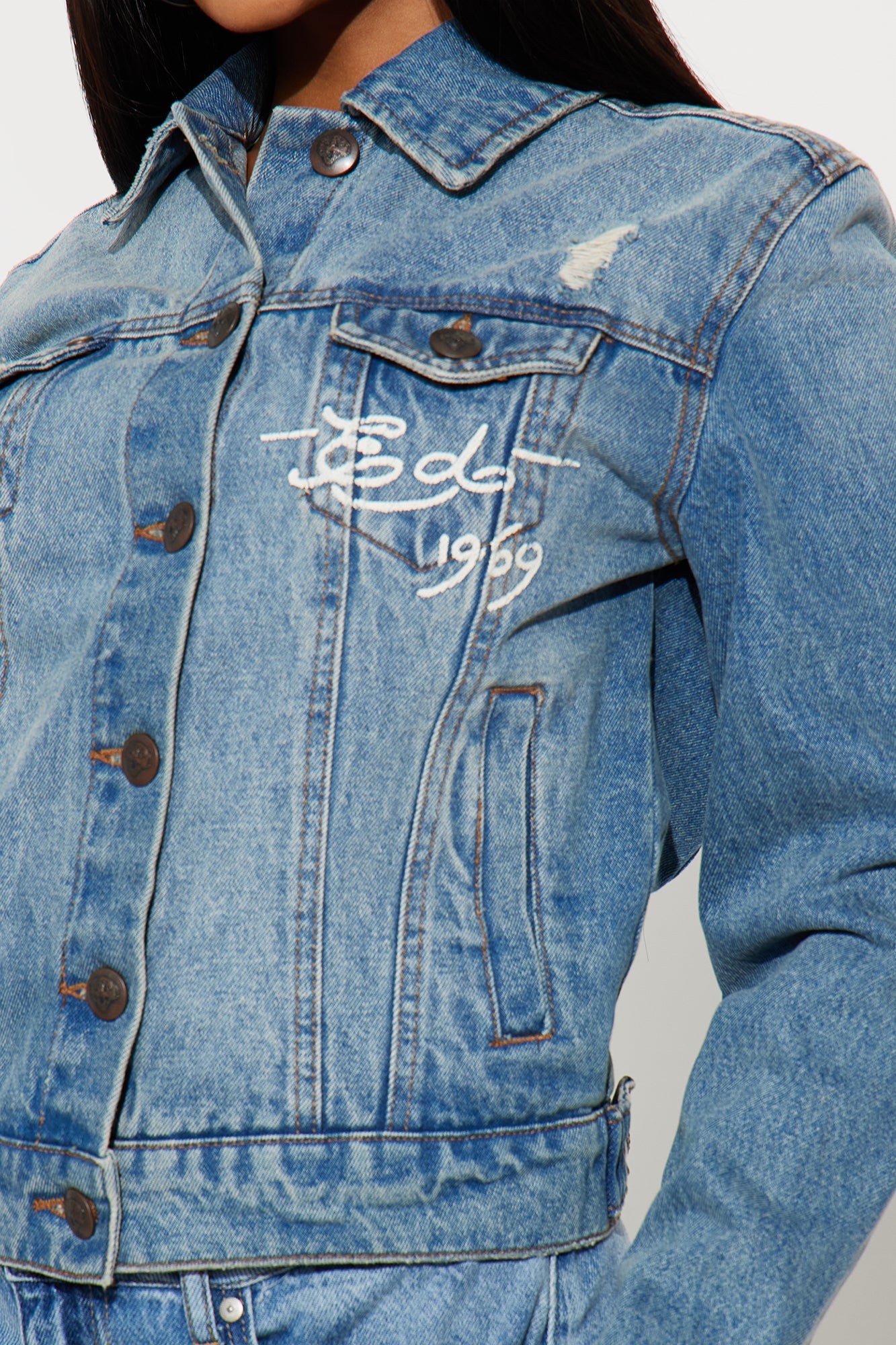 Ed Hardy Screaming Tiger Denim Jacket - Light Wash