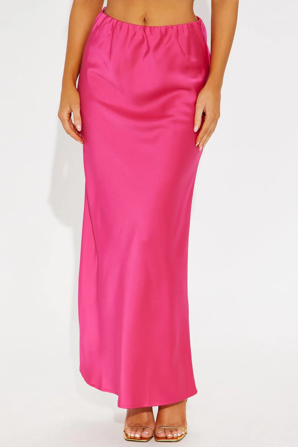 Brunch to GNO Satin Maxi Skirt - Pink 