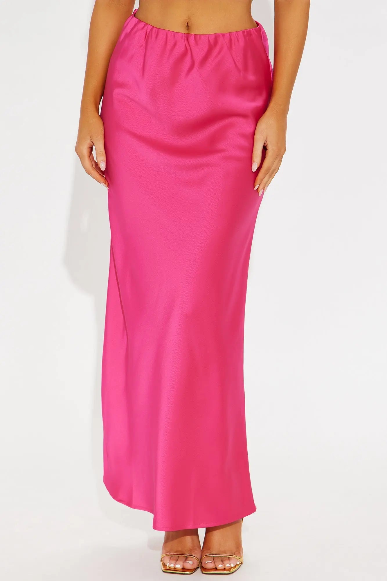 Brunch to GNO Satin Maxi Skirt - Pink 