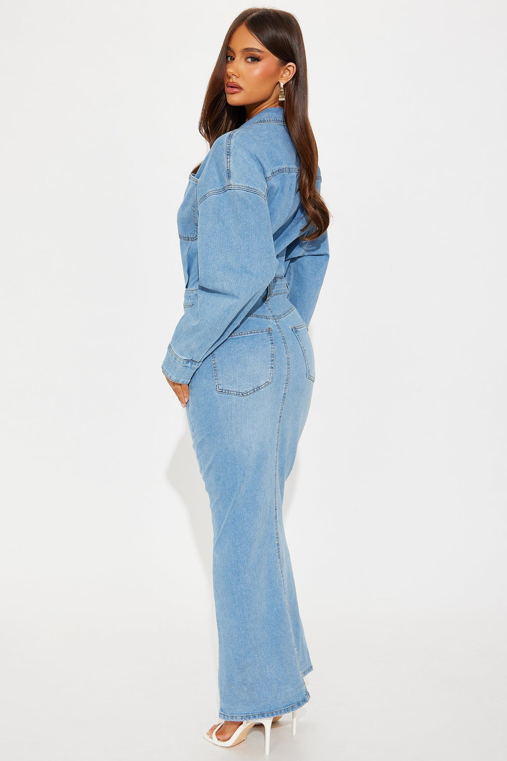 Pretty Probs Denim Maxi Dress - Denim 