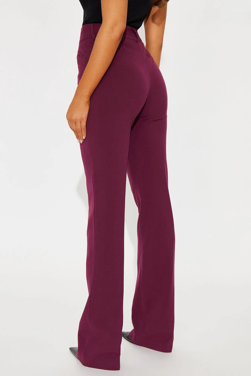 Tall Tasha Dressy High Rise Pants - Burgundy 