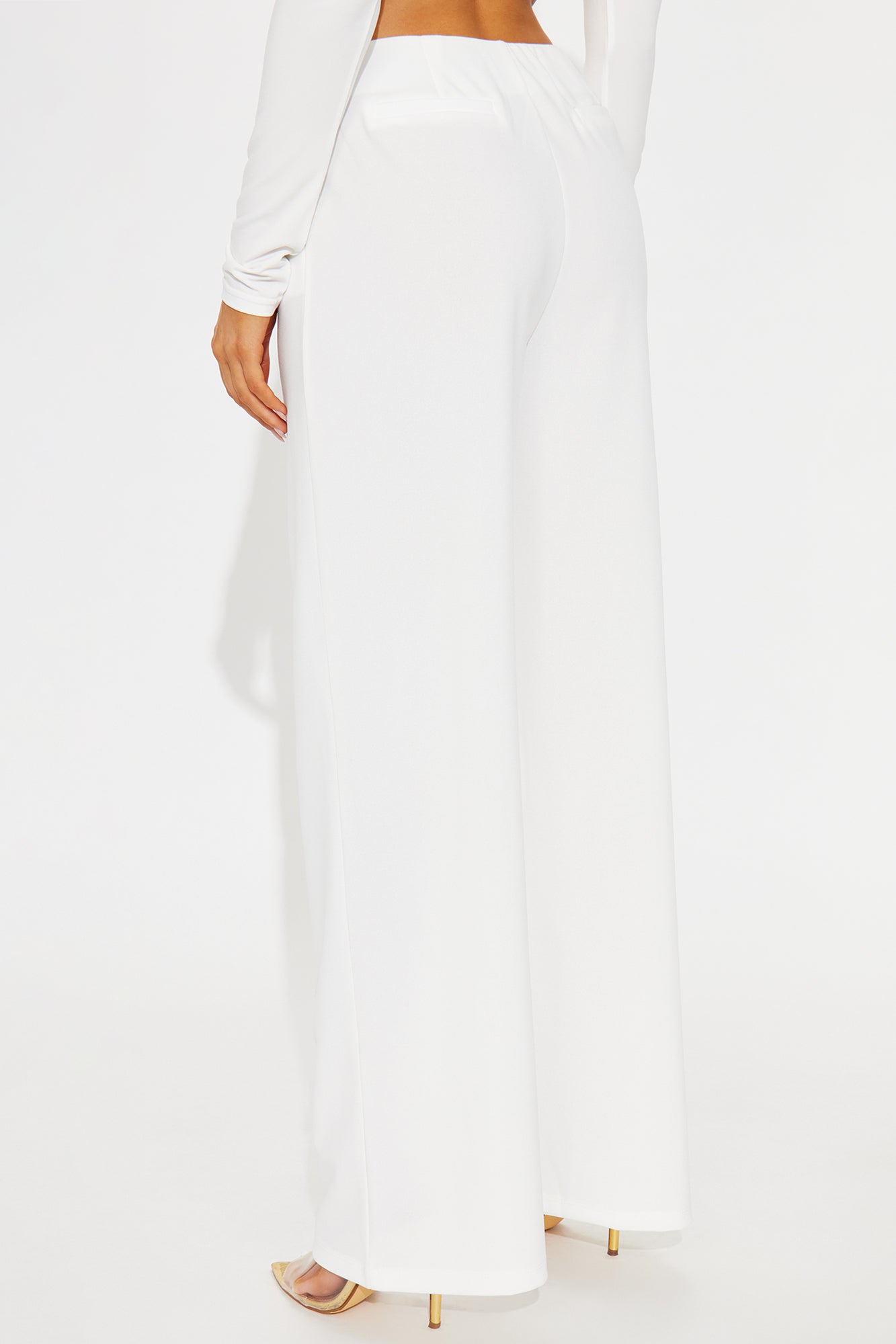 On A Conference Call Wide Leg Trouser Pant 31 - Off White 