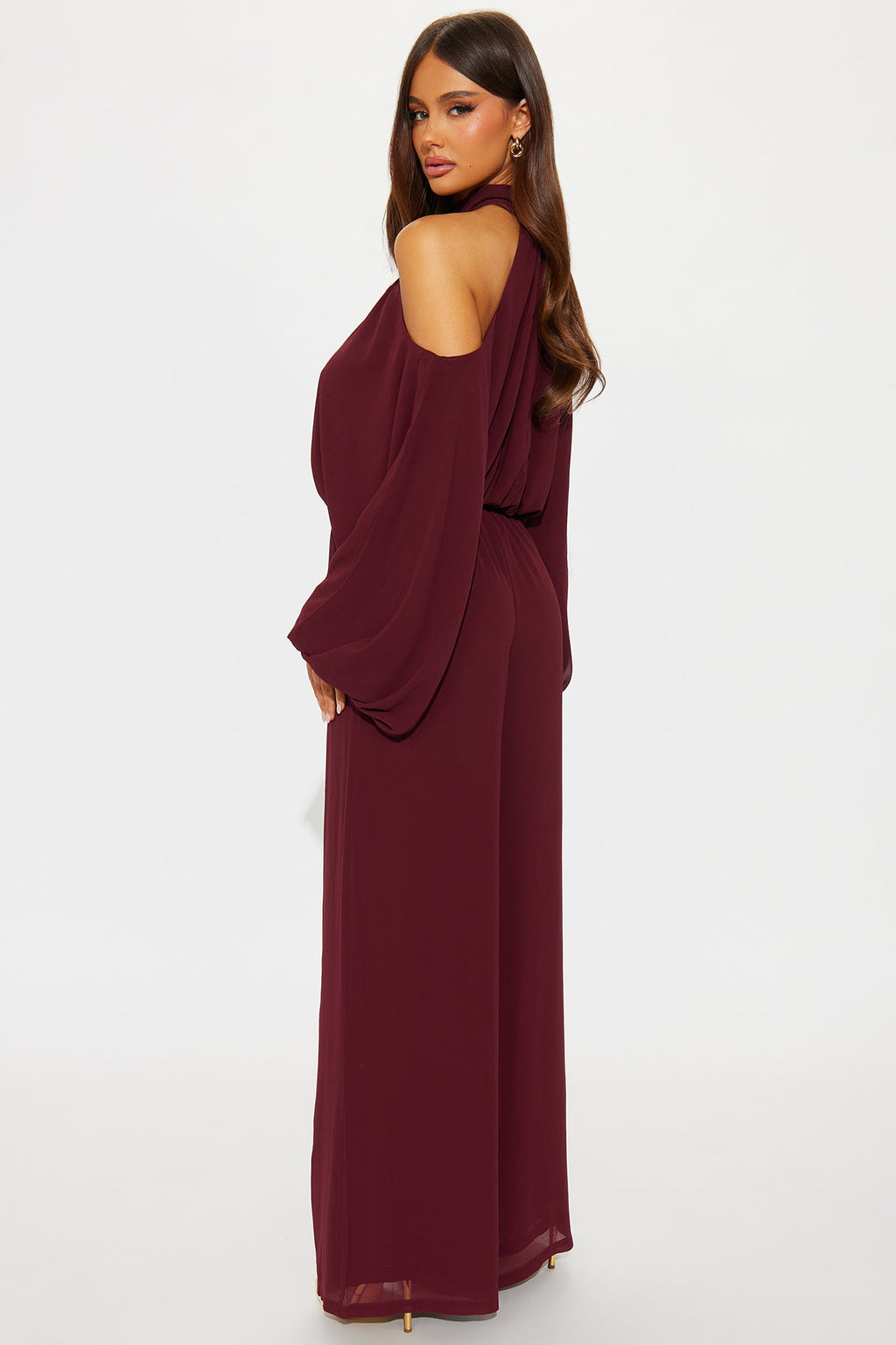 Dream Of Me Chiffon Pant Set - Burgundy 