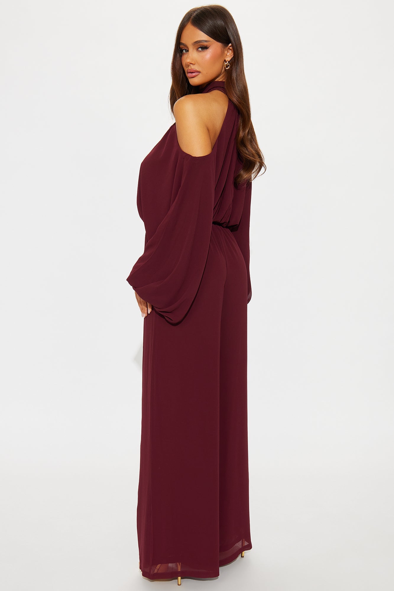 Dream Of Me Chiffon Pant Set - Burgundy 