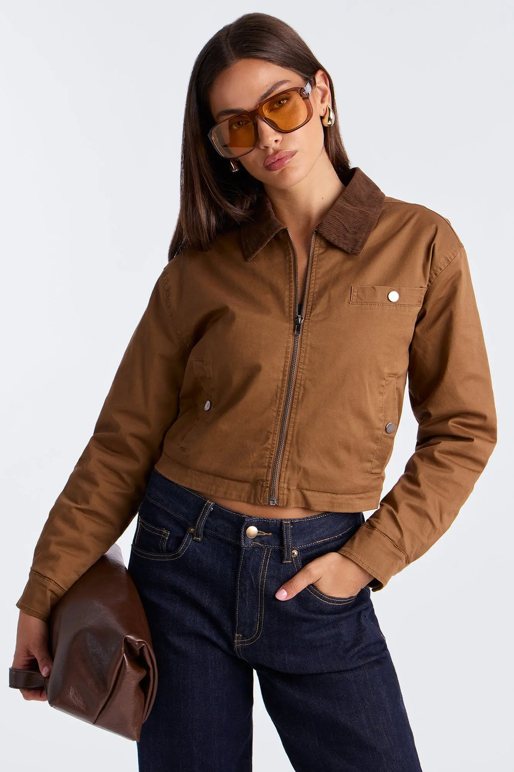 Urban Legend Twill Trucker Jacket - Brown 