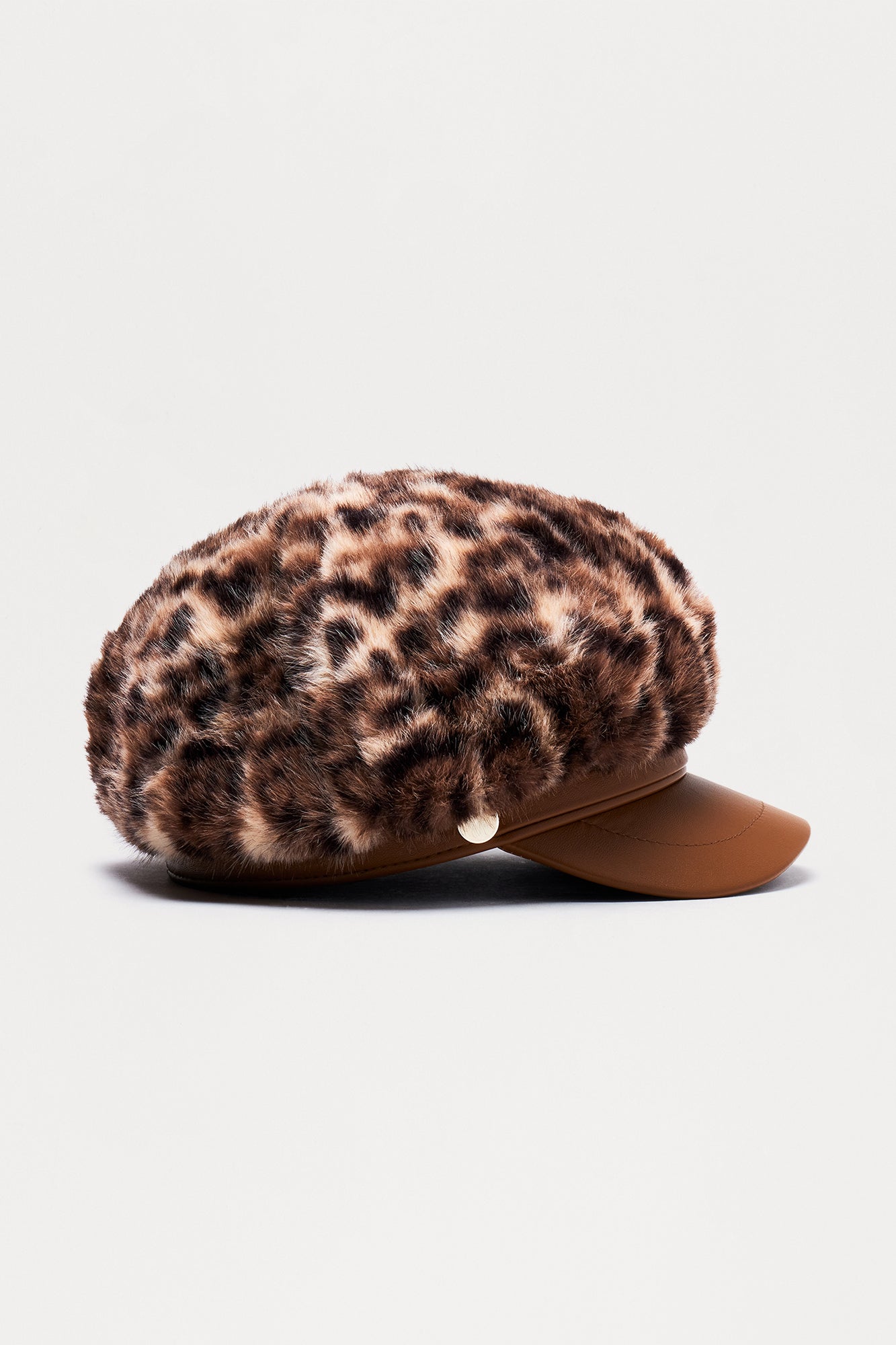 Confidence Is Power Faux Fur Cabbie Hat - Leopard