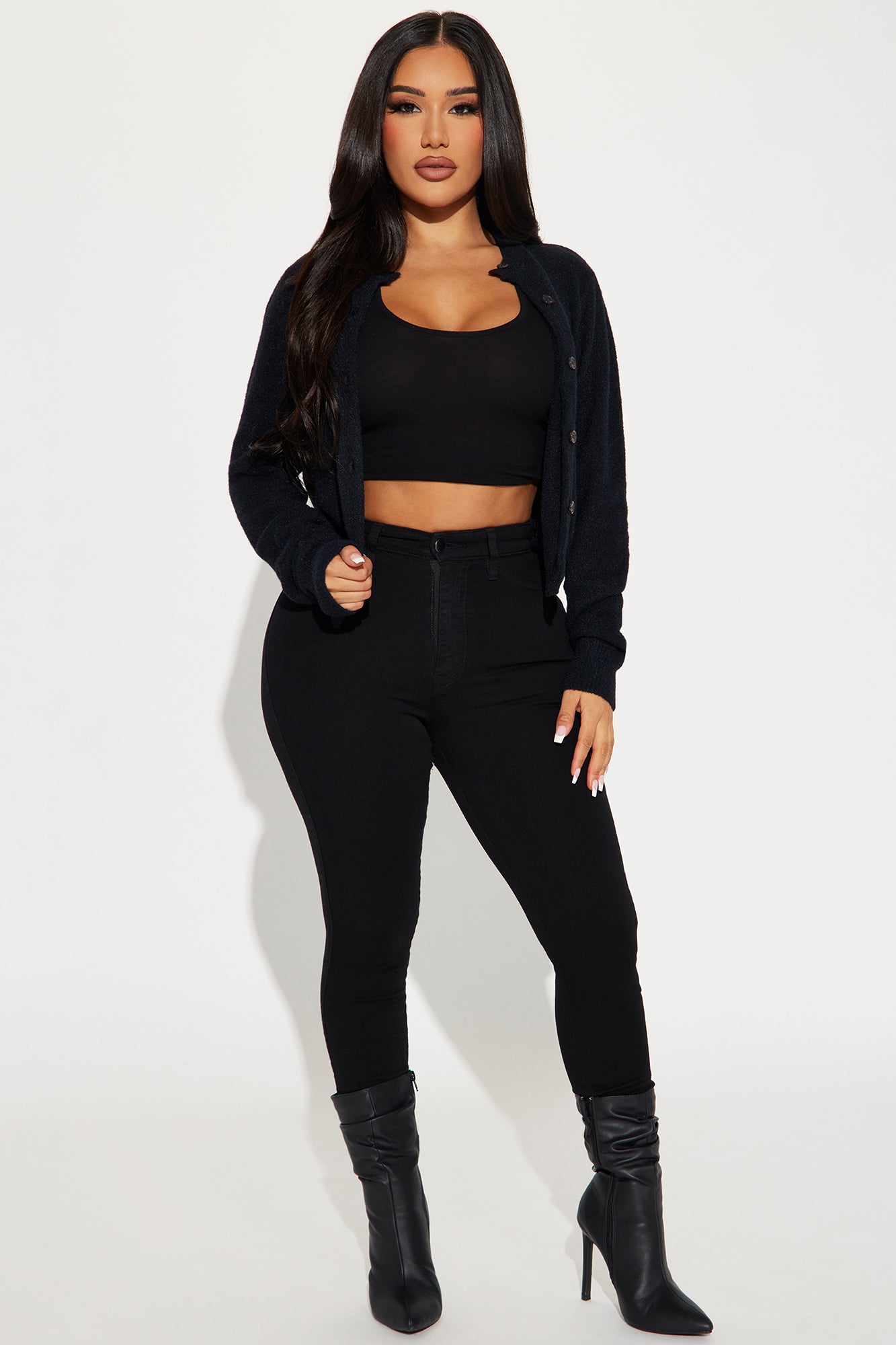Cozy Feels Cardigan - Black