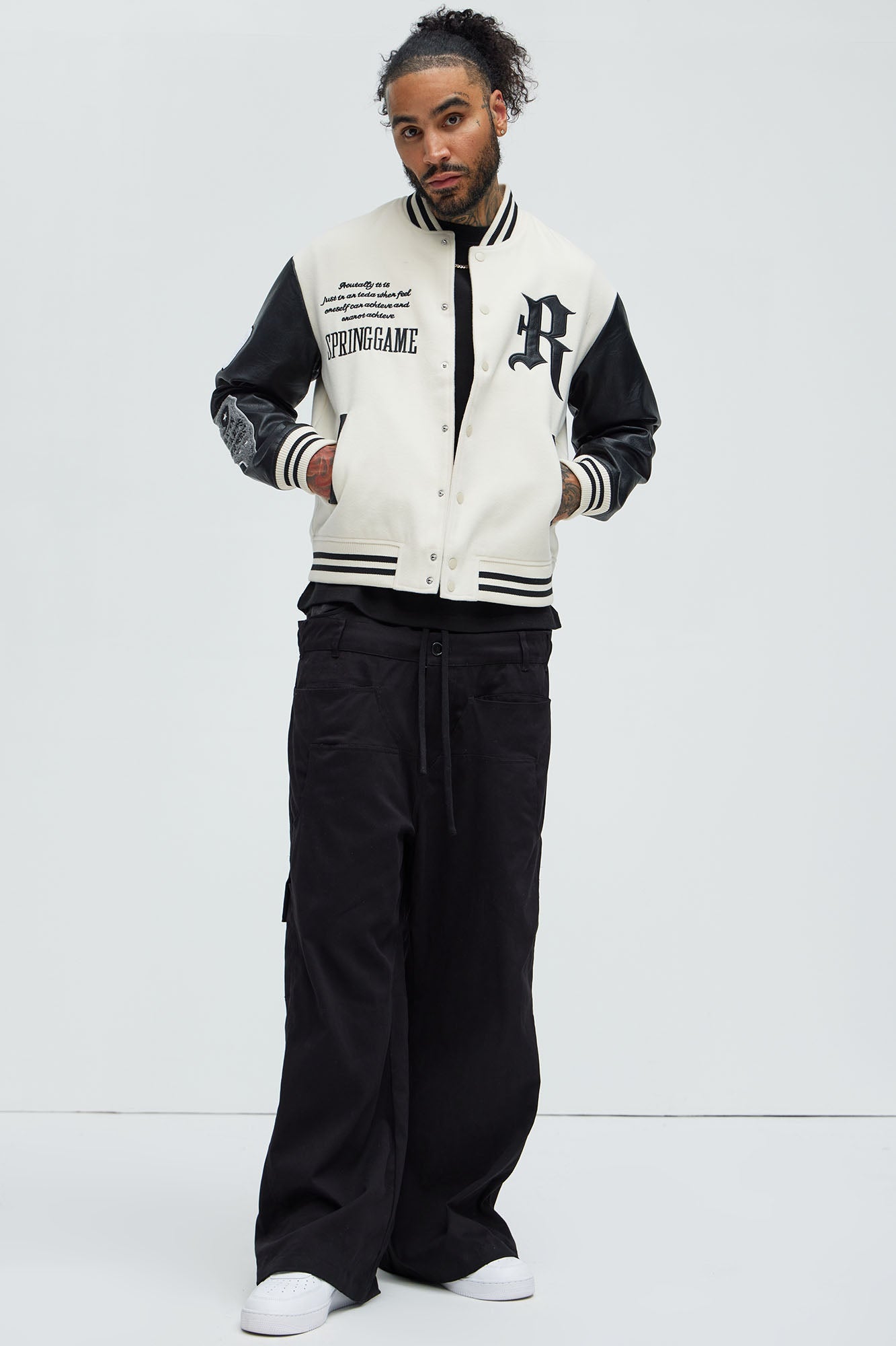Spring Game Varsity Jacket - Cream