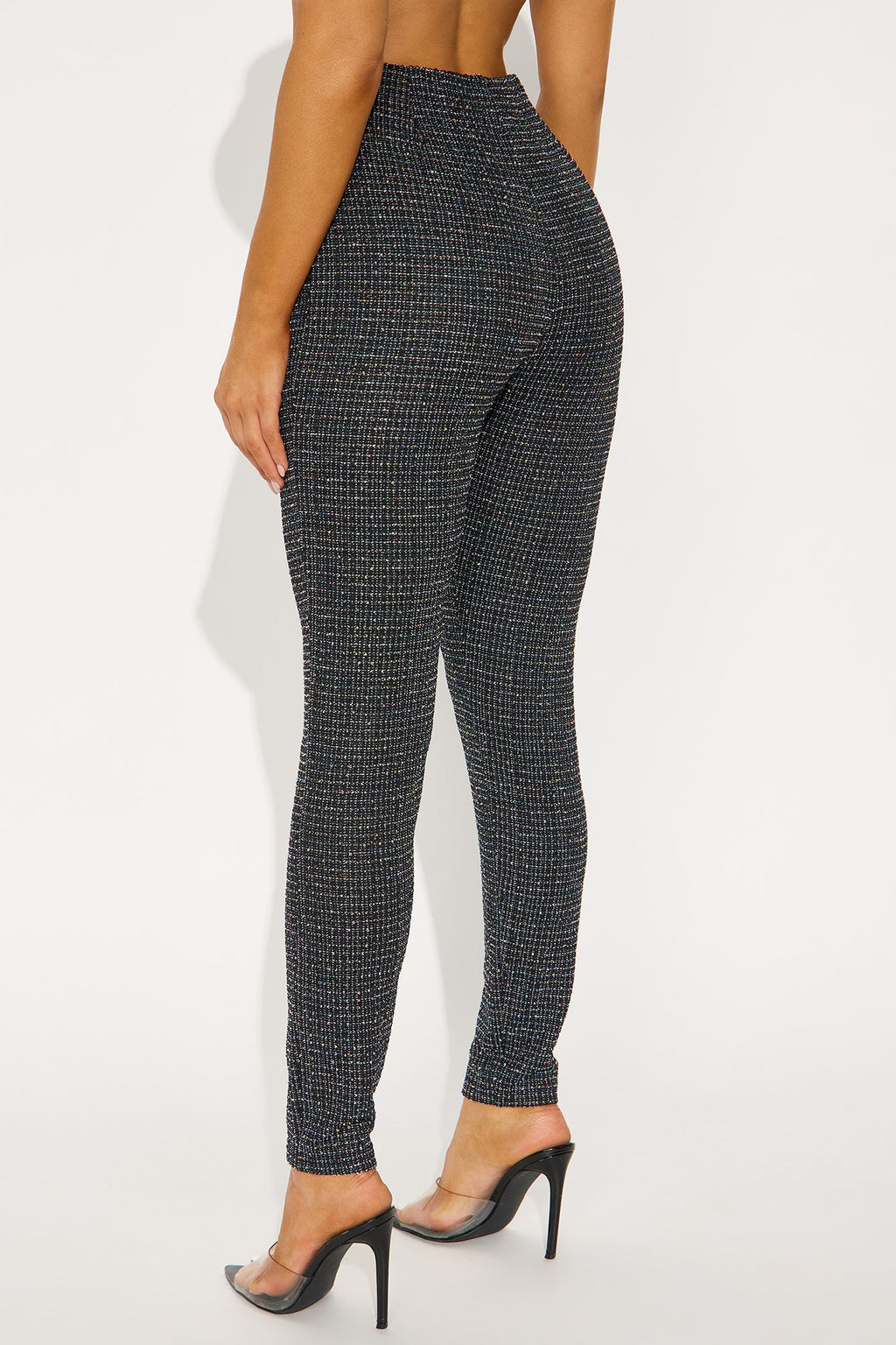 Here For The Tea Tweed Skinny Chain Pant - Black/combo 