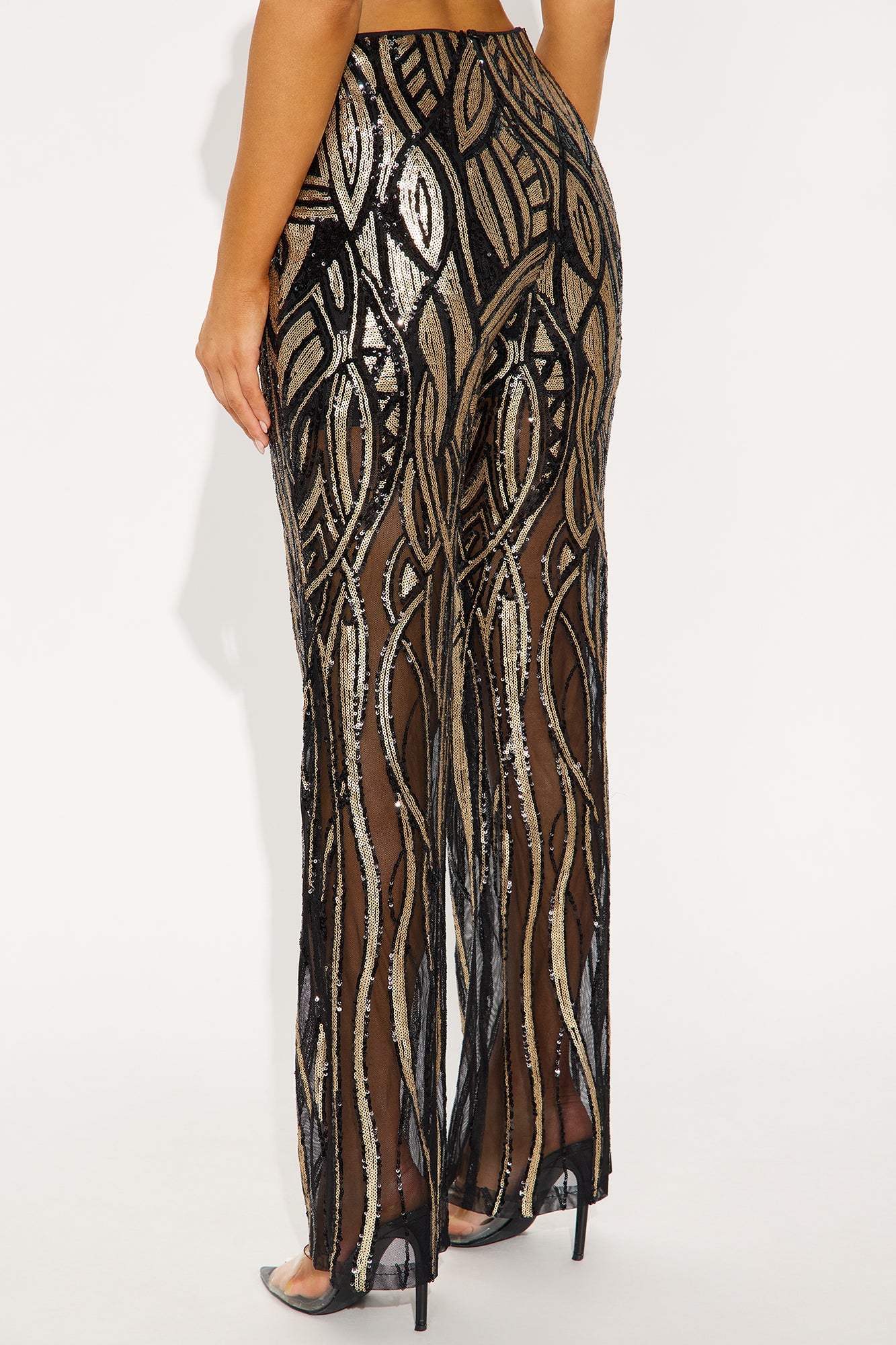 Life Of The Party Sequin Pant 32″ - Black/Gold 