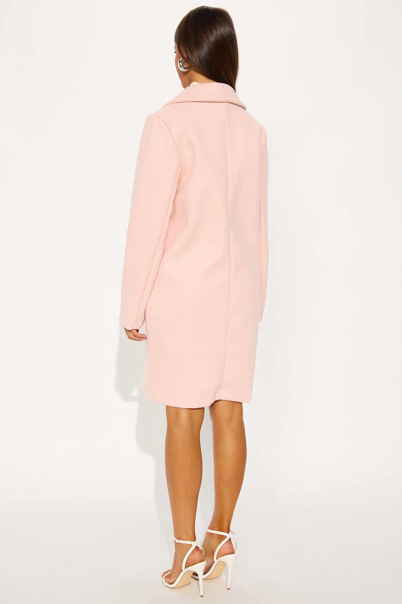 Hit The Town Button Up Coat - Blush