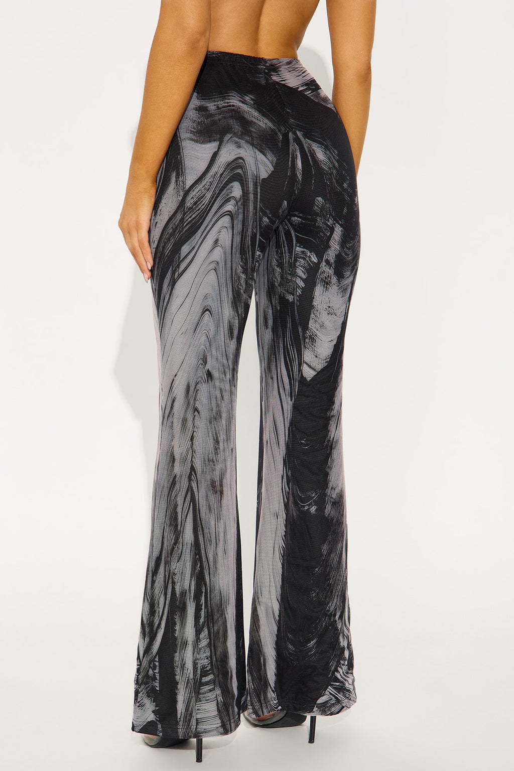 Mood Change Marbled Mesh Flare Pant 32″ - Grey/combo 