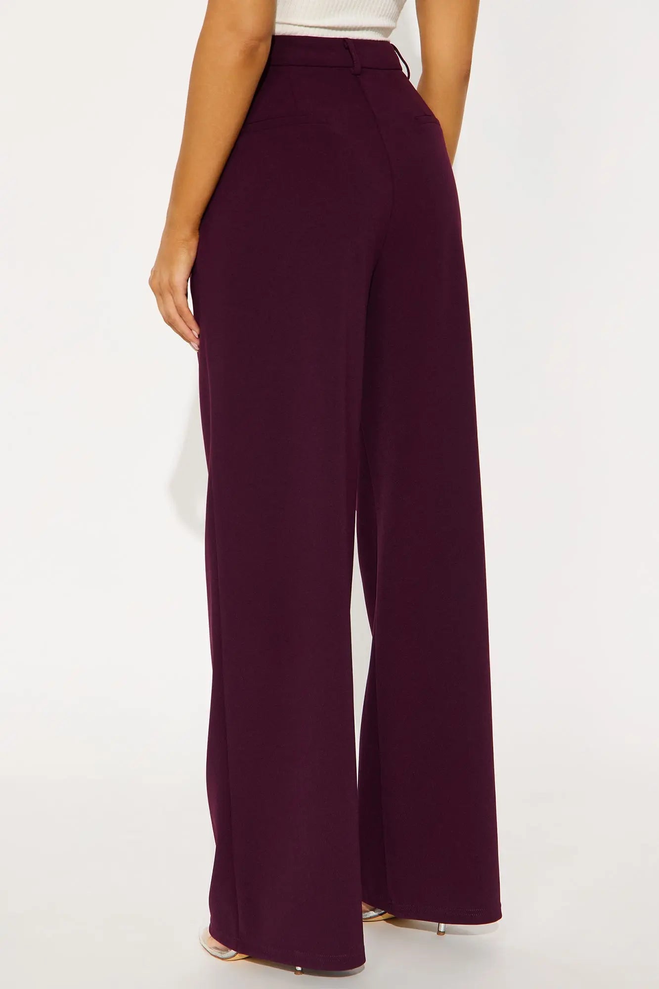 Elma Wide Leg Trouser - Eggplant 