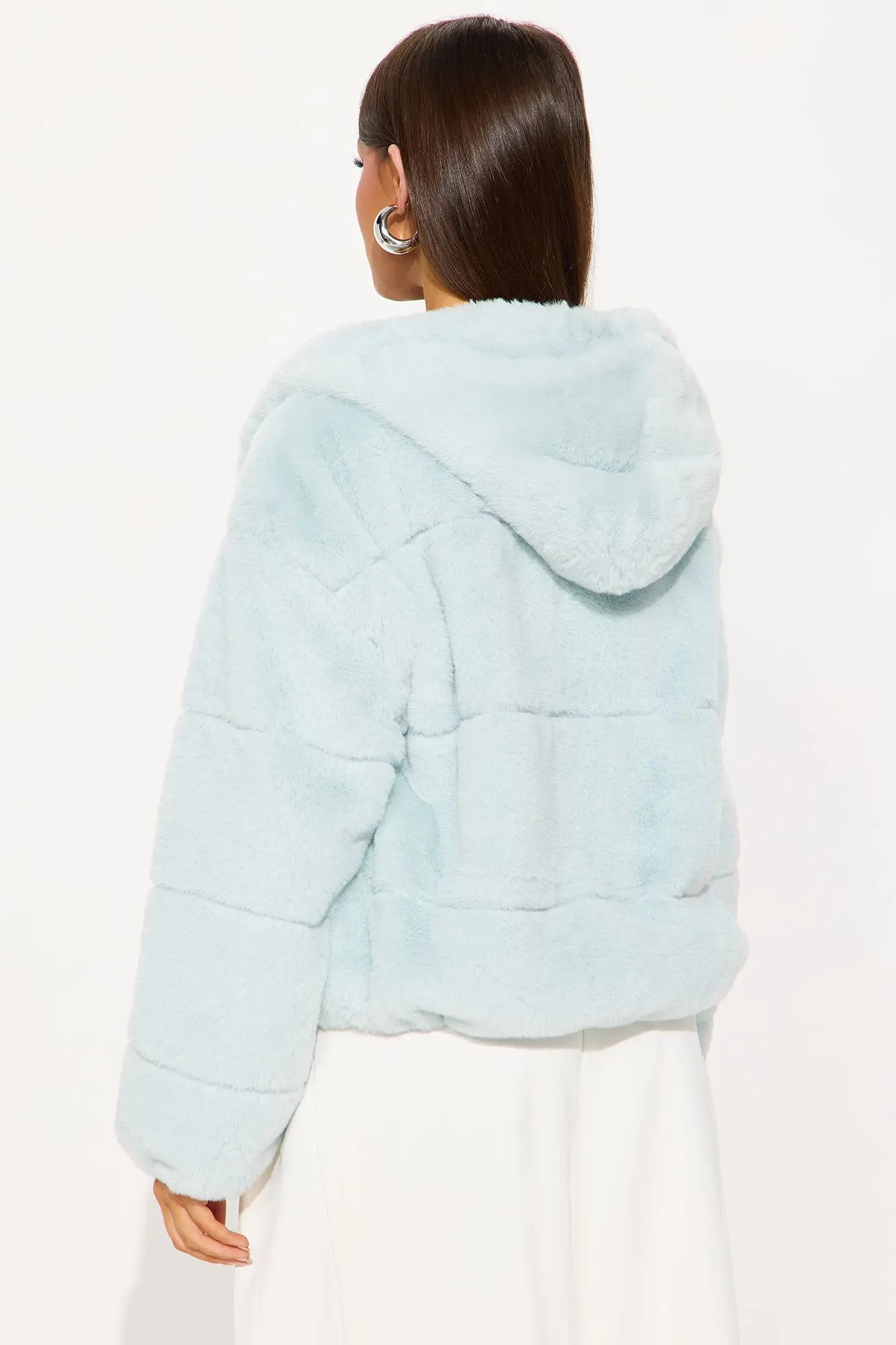 Leah Faux Fur Jacket - Blue 
