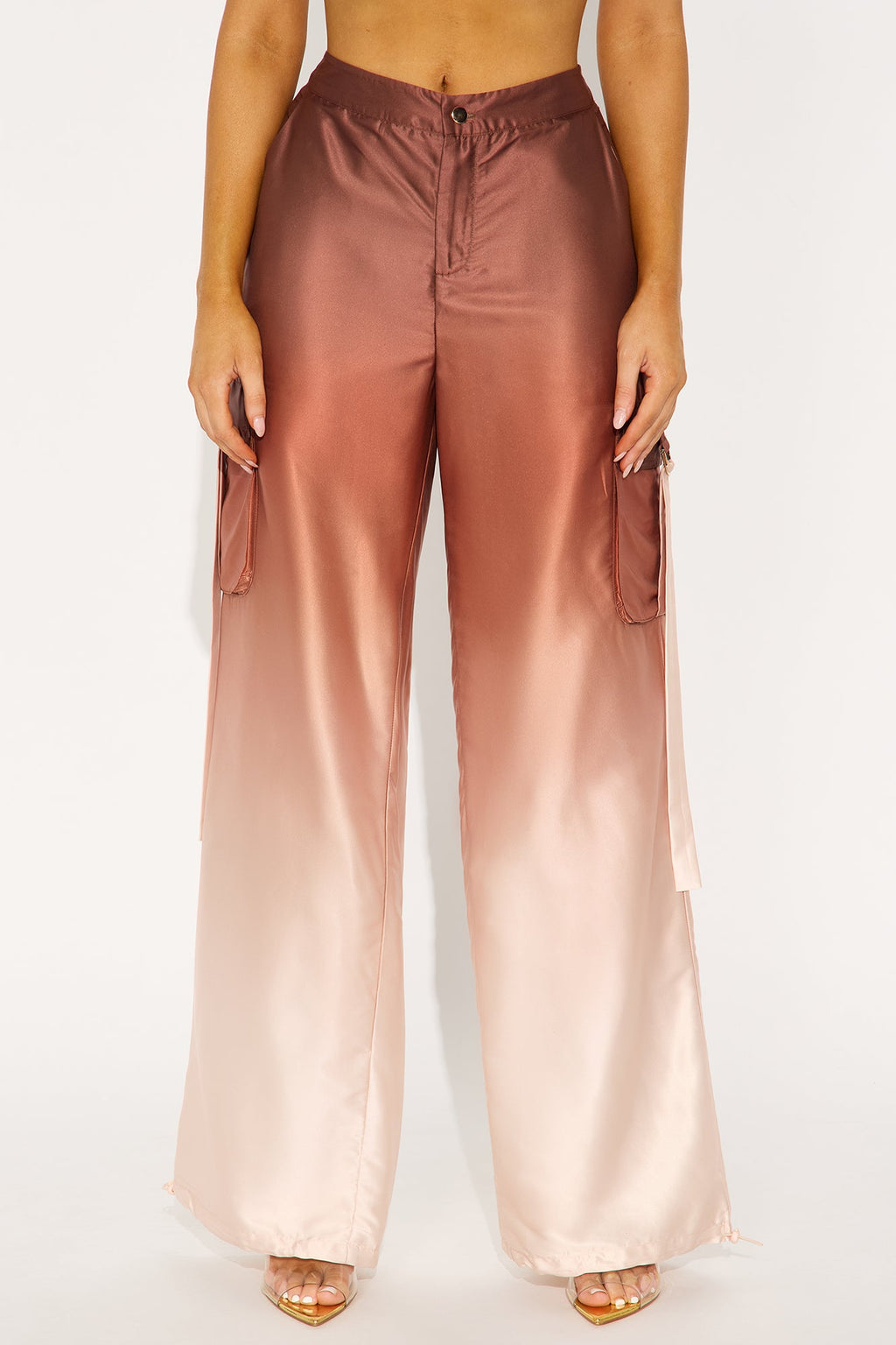 City Sunsets Ombre Satin Jogger Pant 32″ - Brown/combo