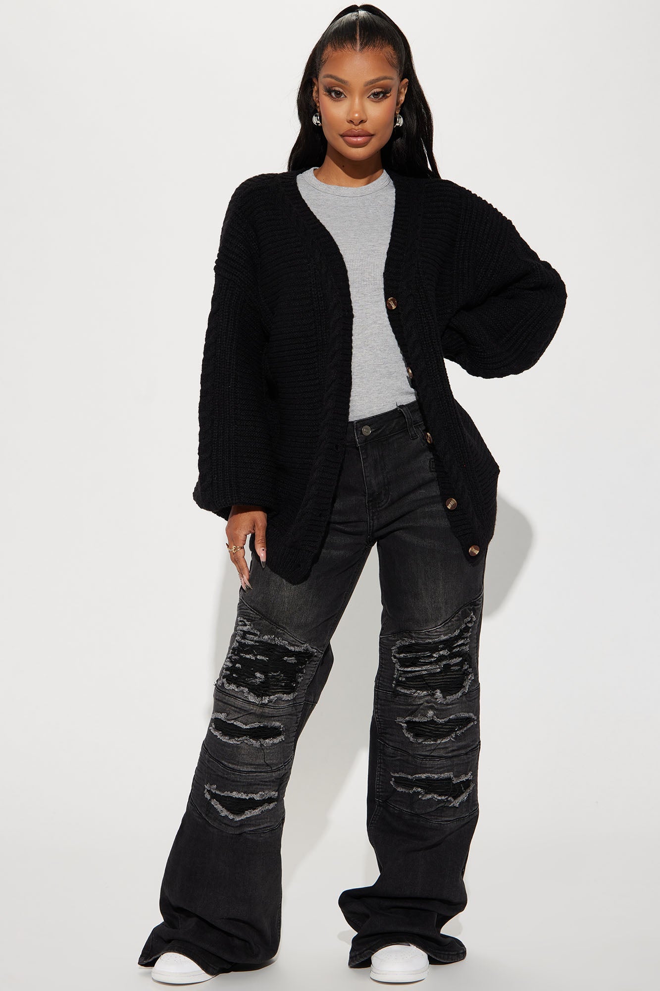 Couch Convo Cardigan - Black
