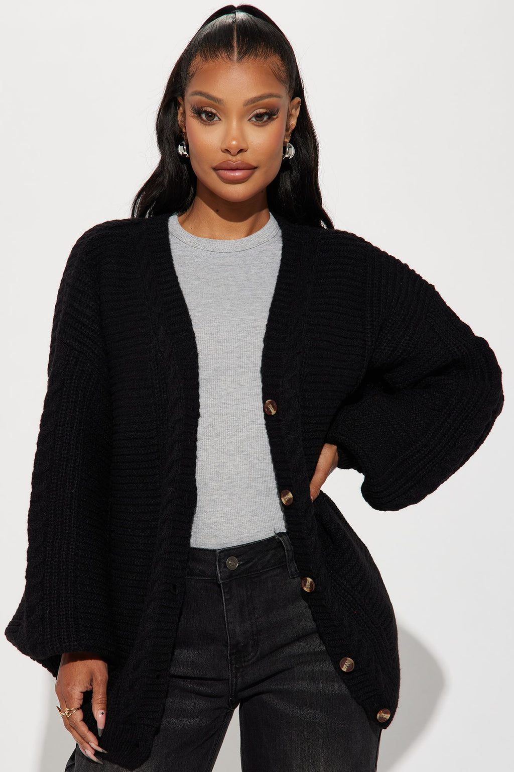 Couch Convo Cardigan - Black
