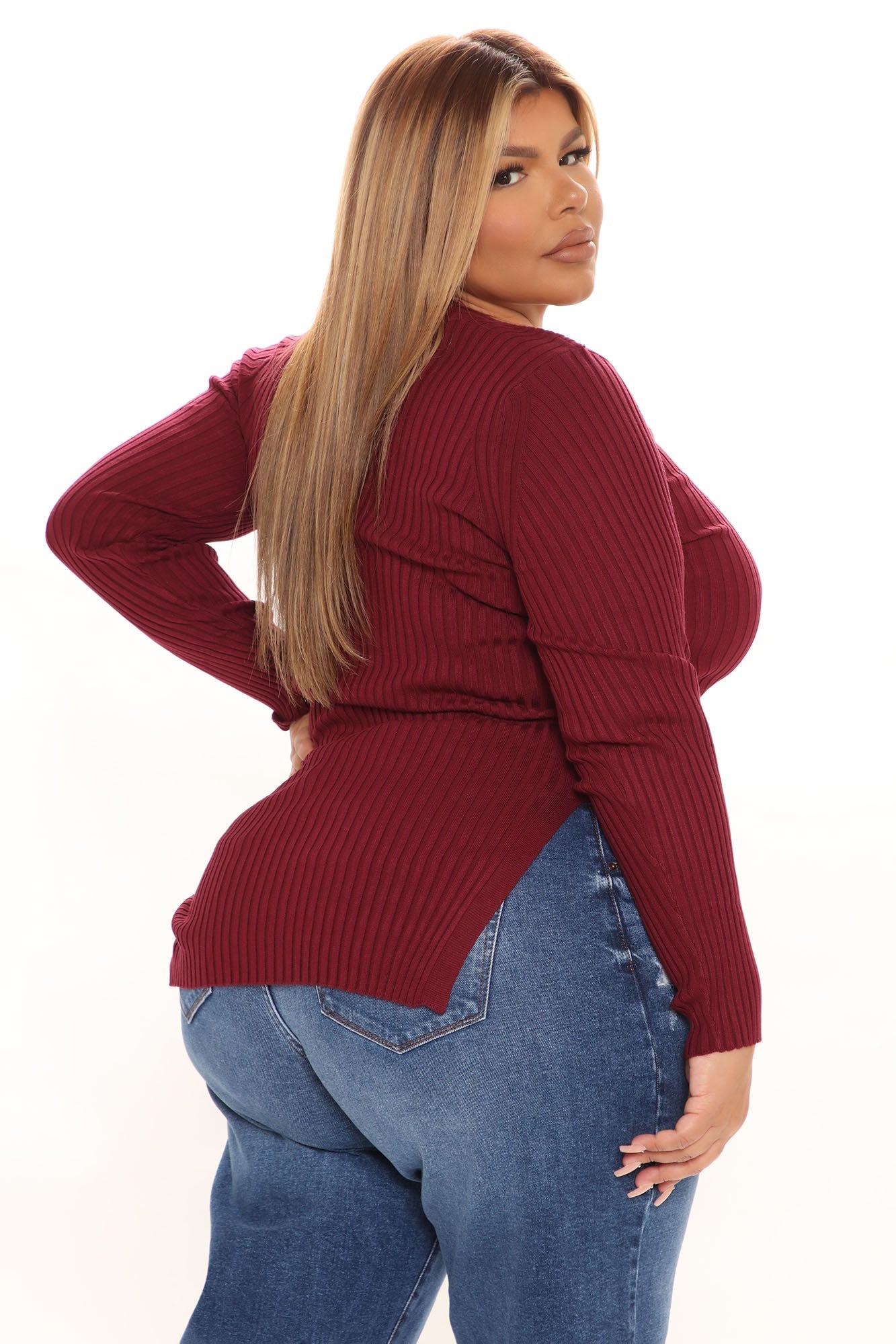 Giving Me The Feels Sweater - Burgundy