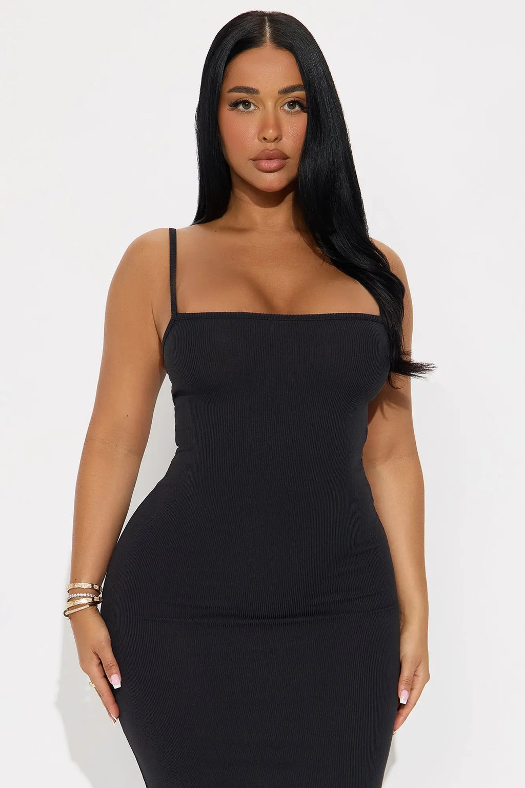 Back In Bed Ribbed Maxi PJ Sleep Dress - Black 