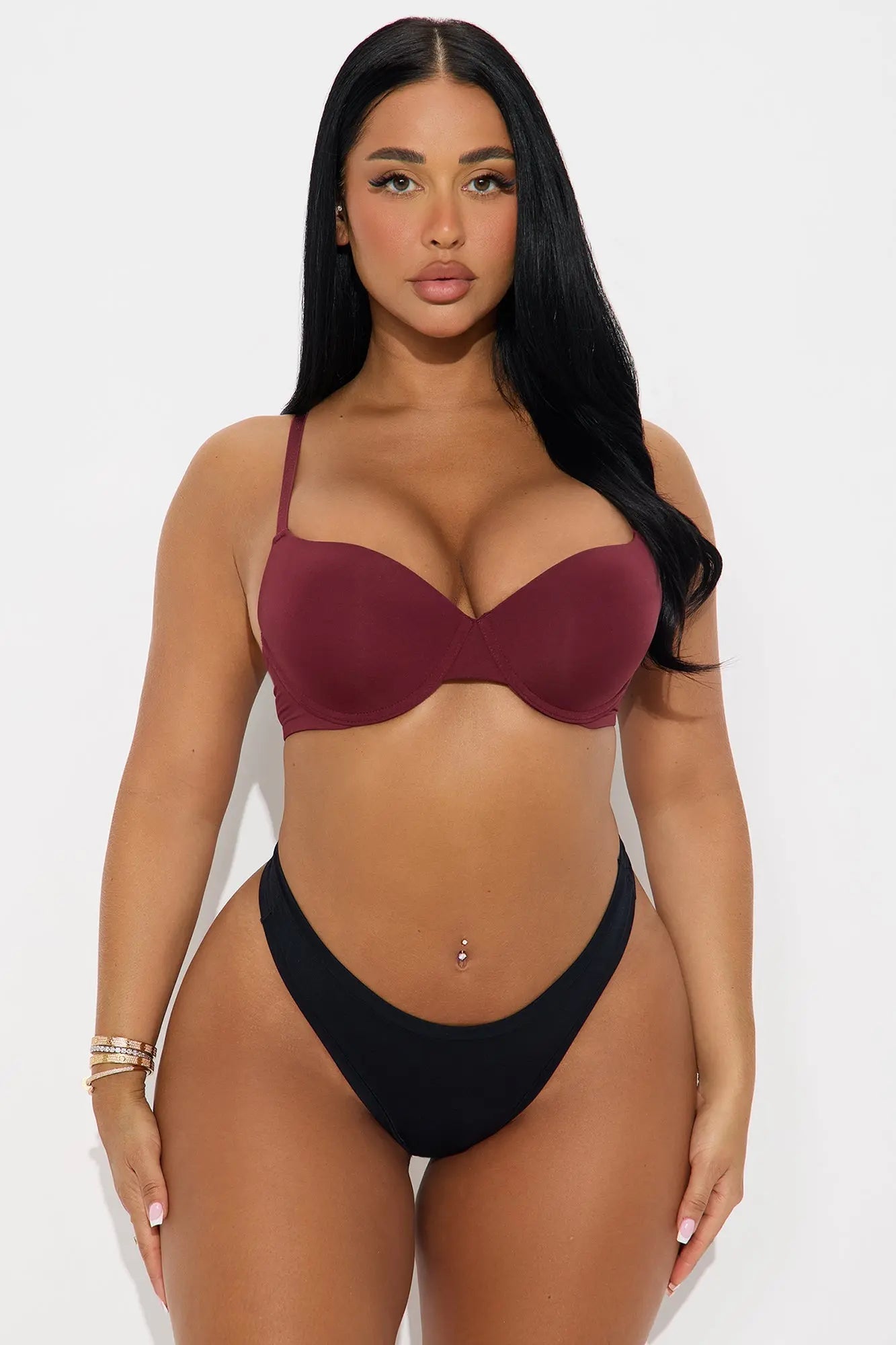 Your Go To Lightly Padded T Shirt Bra - Wine 