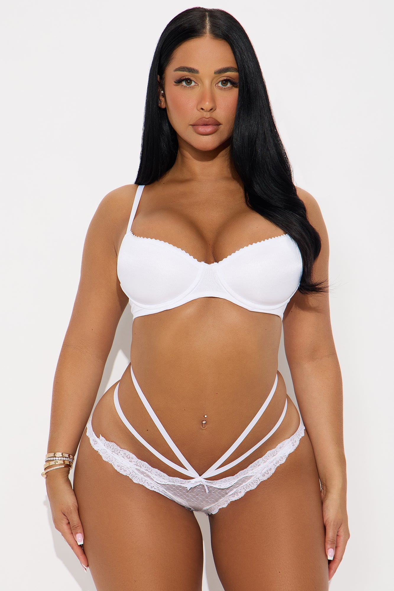 Come Over Later Crotchless Panty - White 