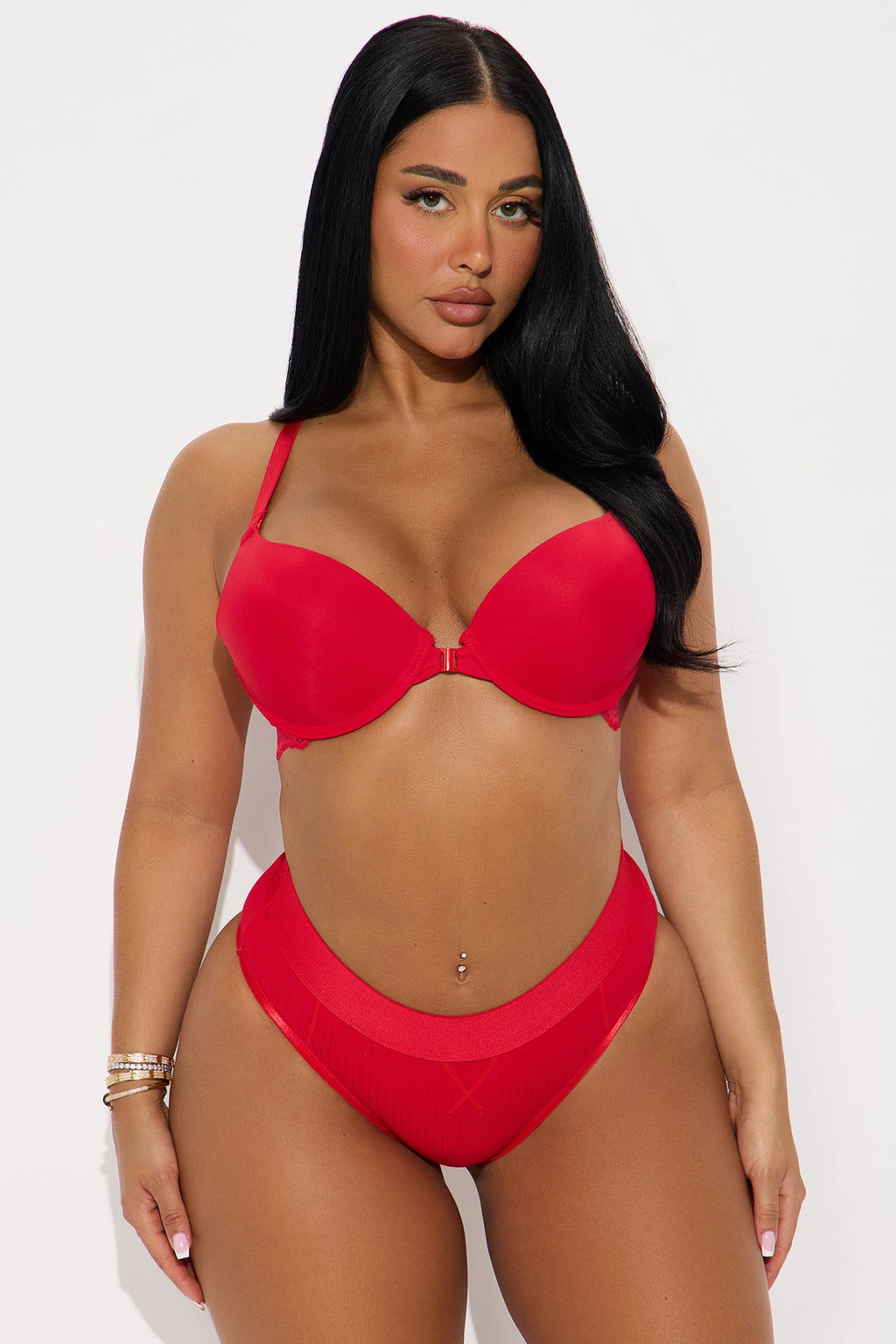 Cotton Stretch Comfort Womens Ribbed Brief - Red