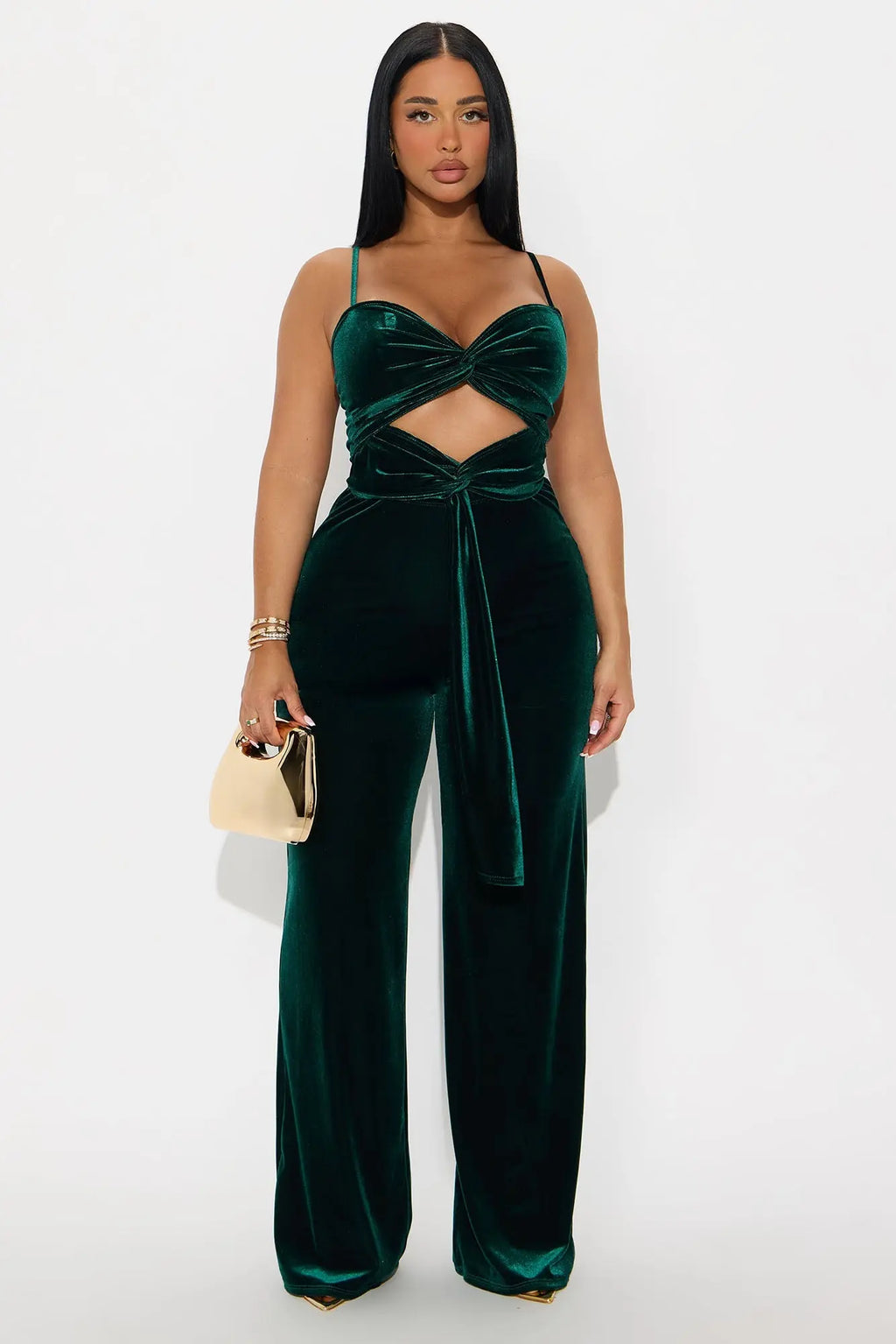 Veronica Velvet Pant Set - Hunter 