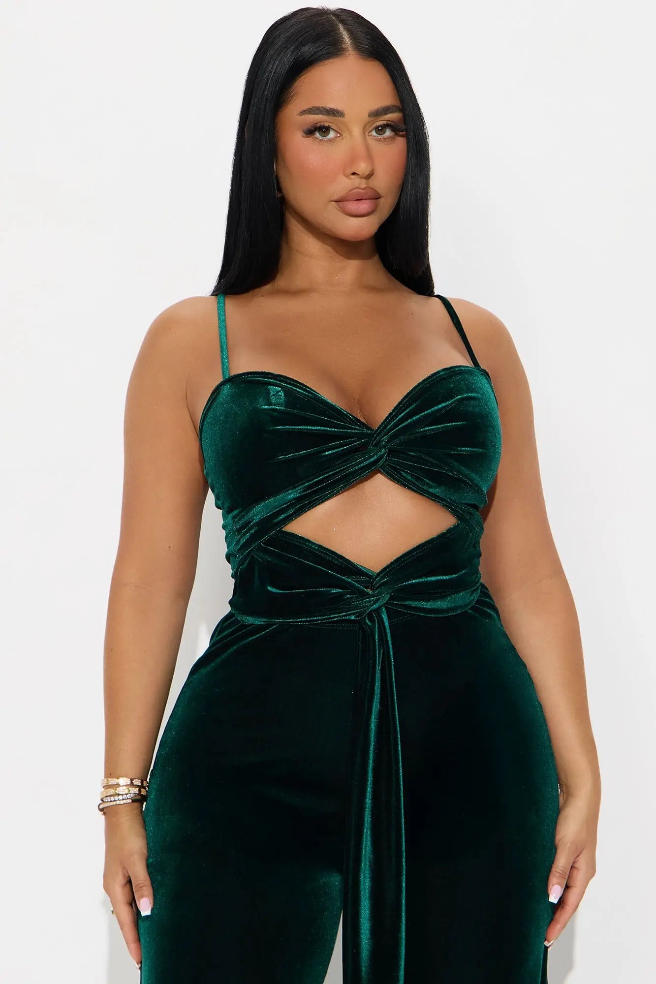 Veronica Velvet Pant Set - Hunter 