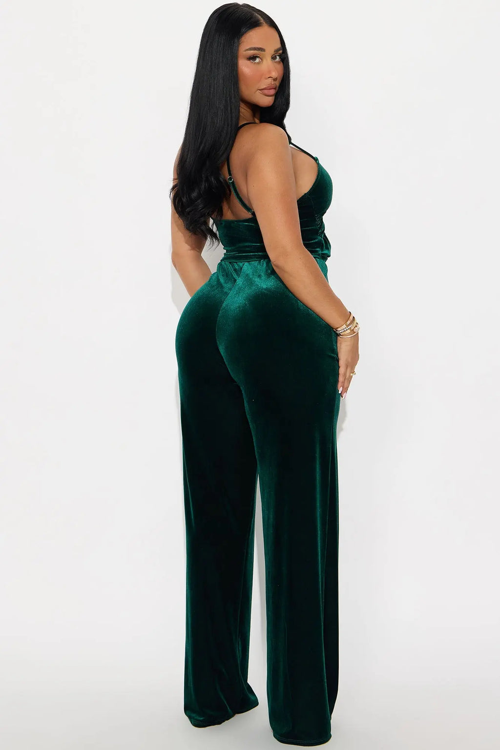 Veronica Velvet Pant Set - Hunter 