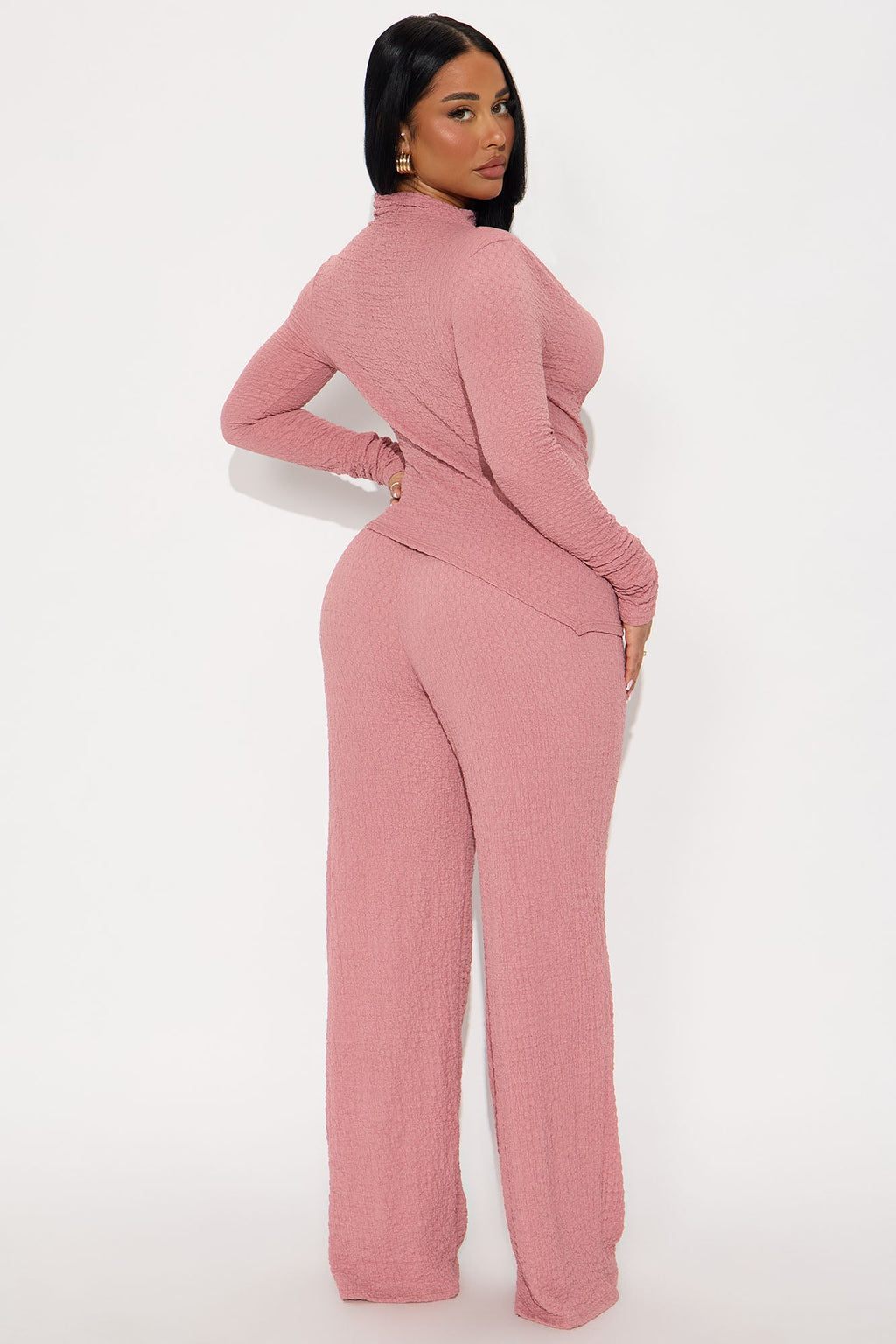 Ariella Textured Pant Set - Mauve