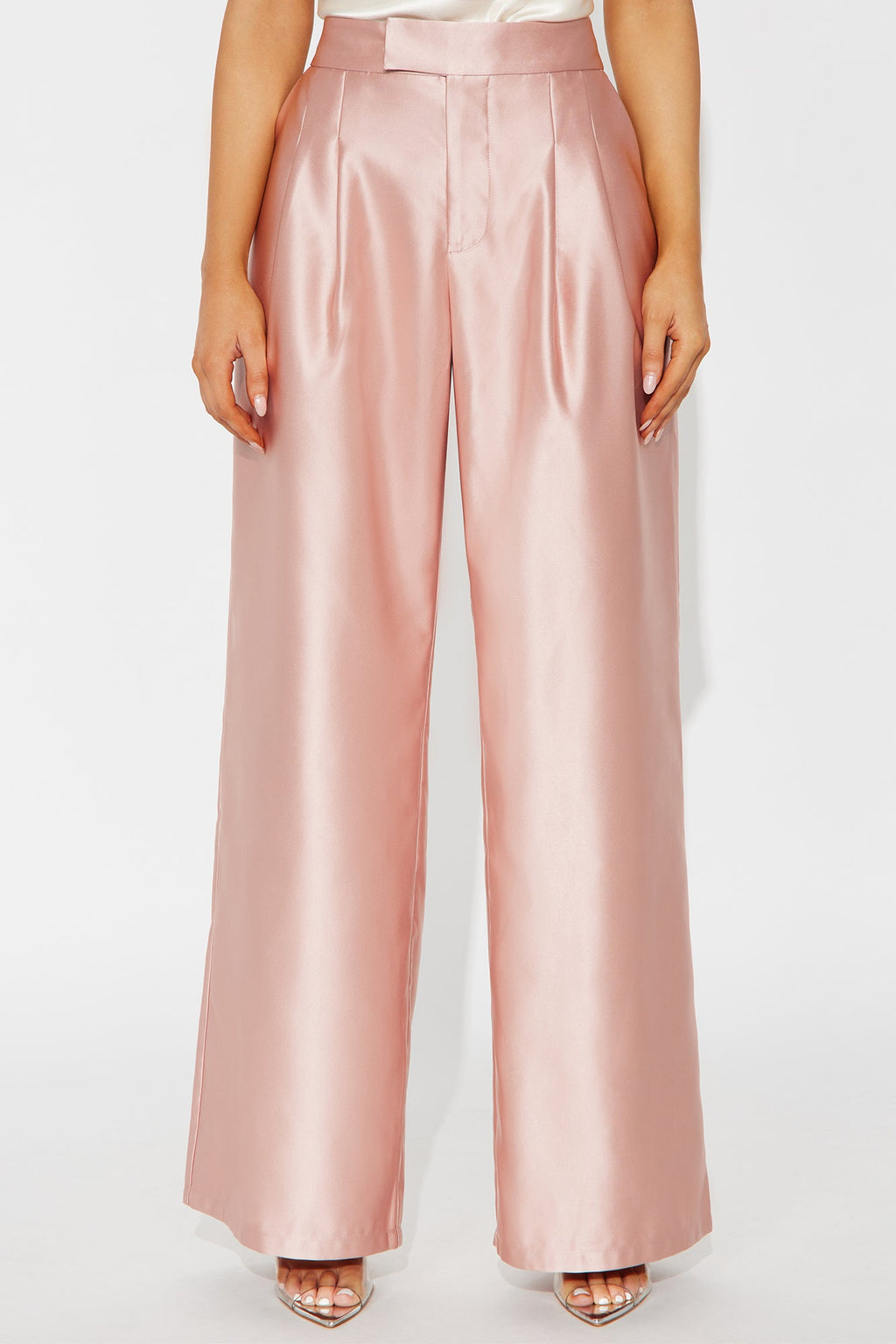 Suite Slay Satin Wide Leg Pant 32″ - Rose