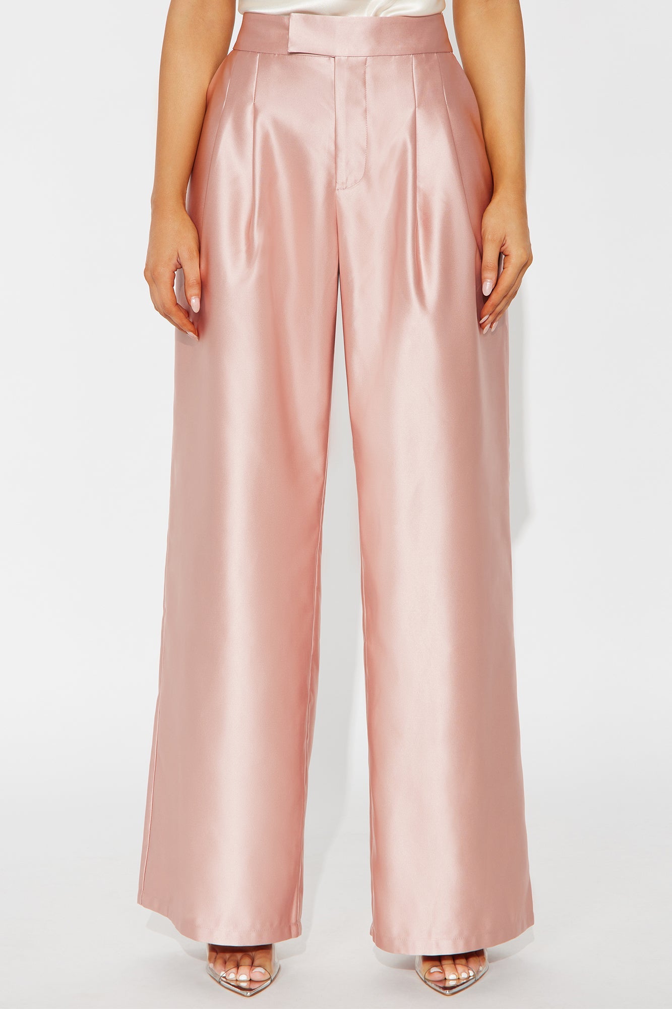 Suite Slay Satin Wide Leg Pant 32″ - Rose