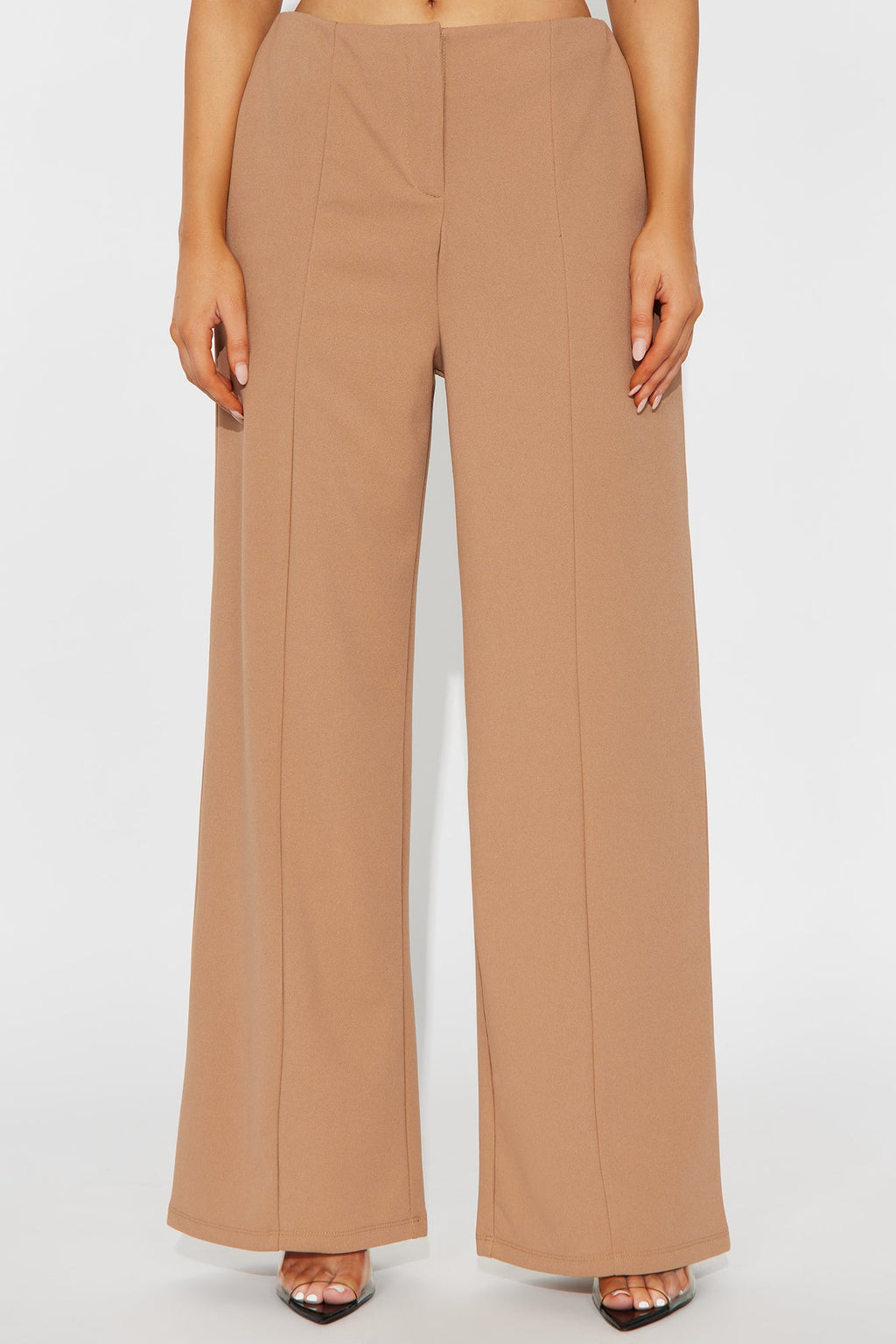 On A Conference Call Wide Leg Trouser Pant 31 - Mocha 