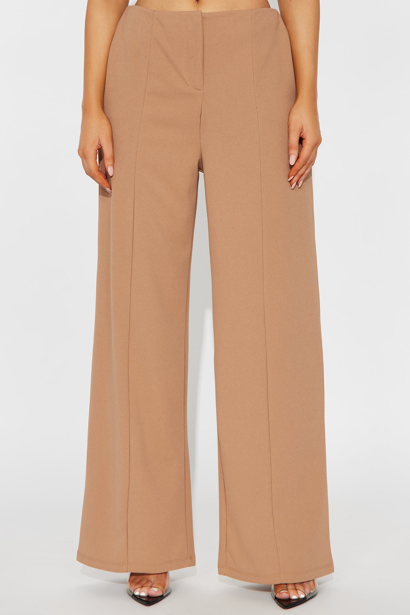 On A Conference Call Wide Leg Trouser Pant 31 - Mocha 
