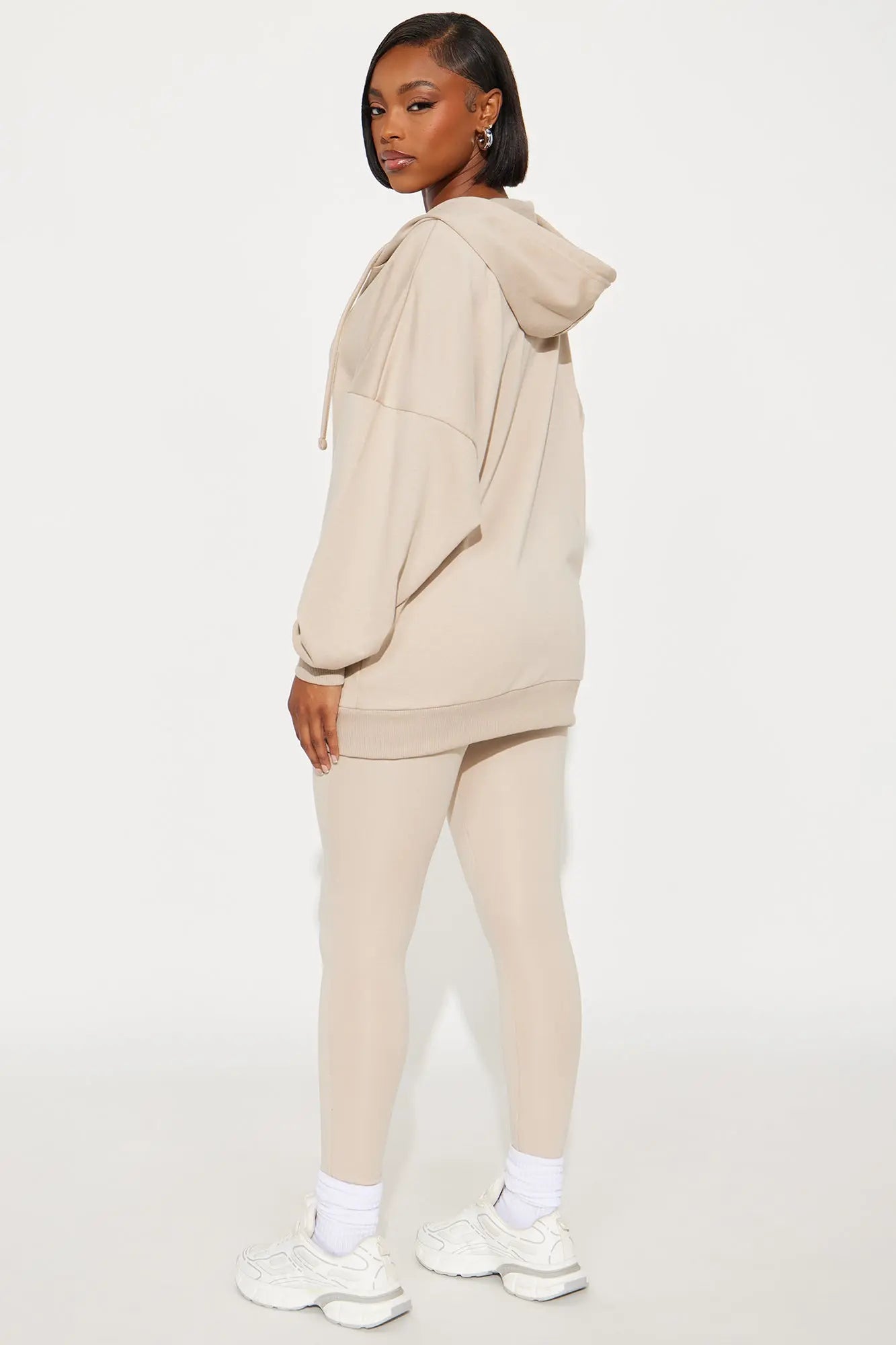 Beckham Zip Up Fleece Pant Set - Stone 