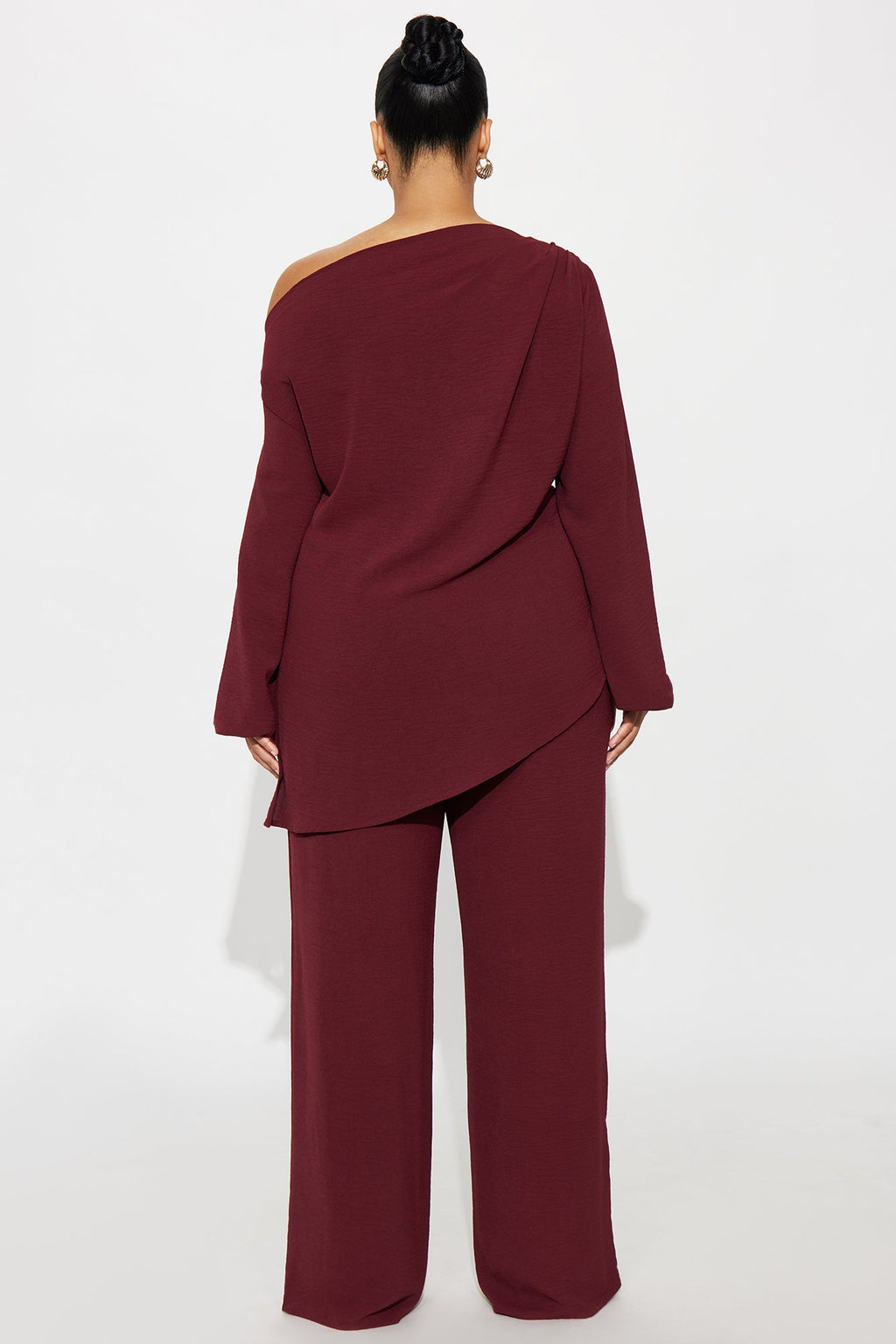 Laura Off Shoulder Pant Set - Plum 