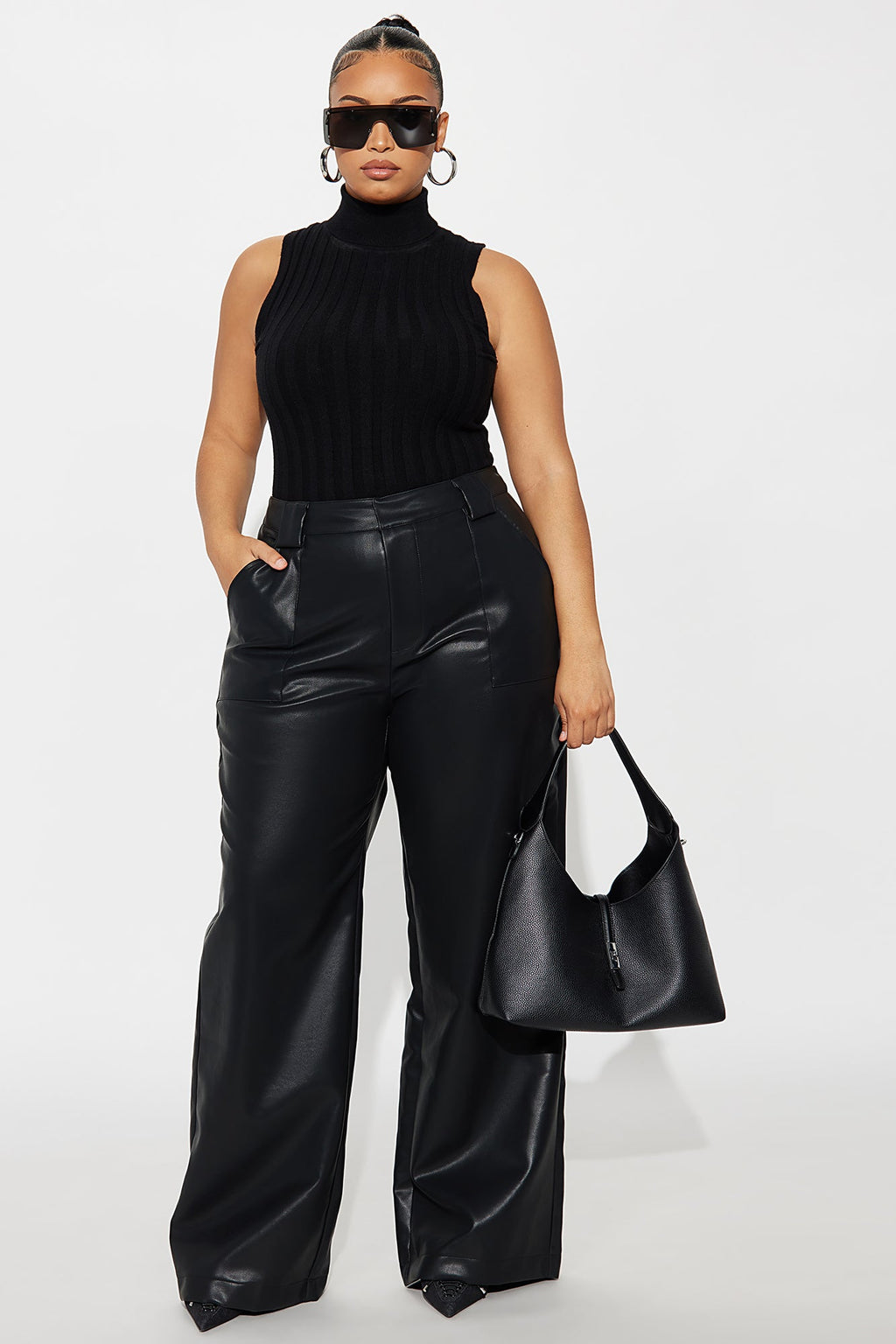 Tailored For You Faux Leather Pant - Black