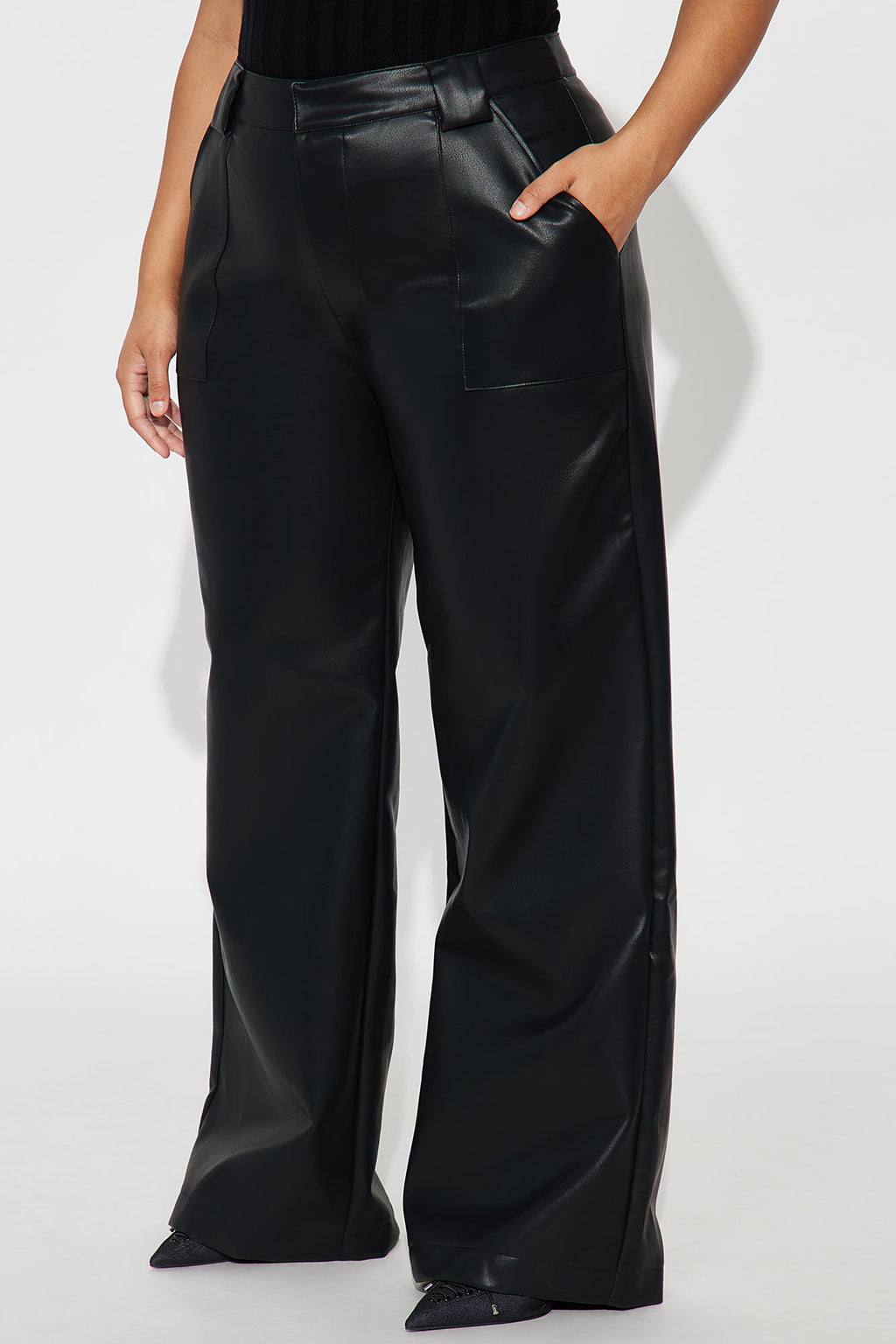 Tailored For You Faux Leather Pant - Black