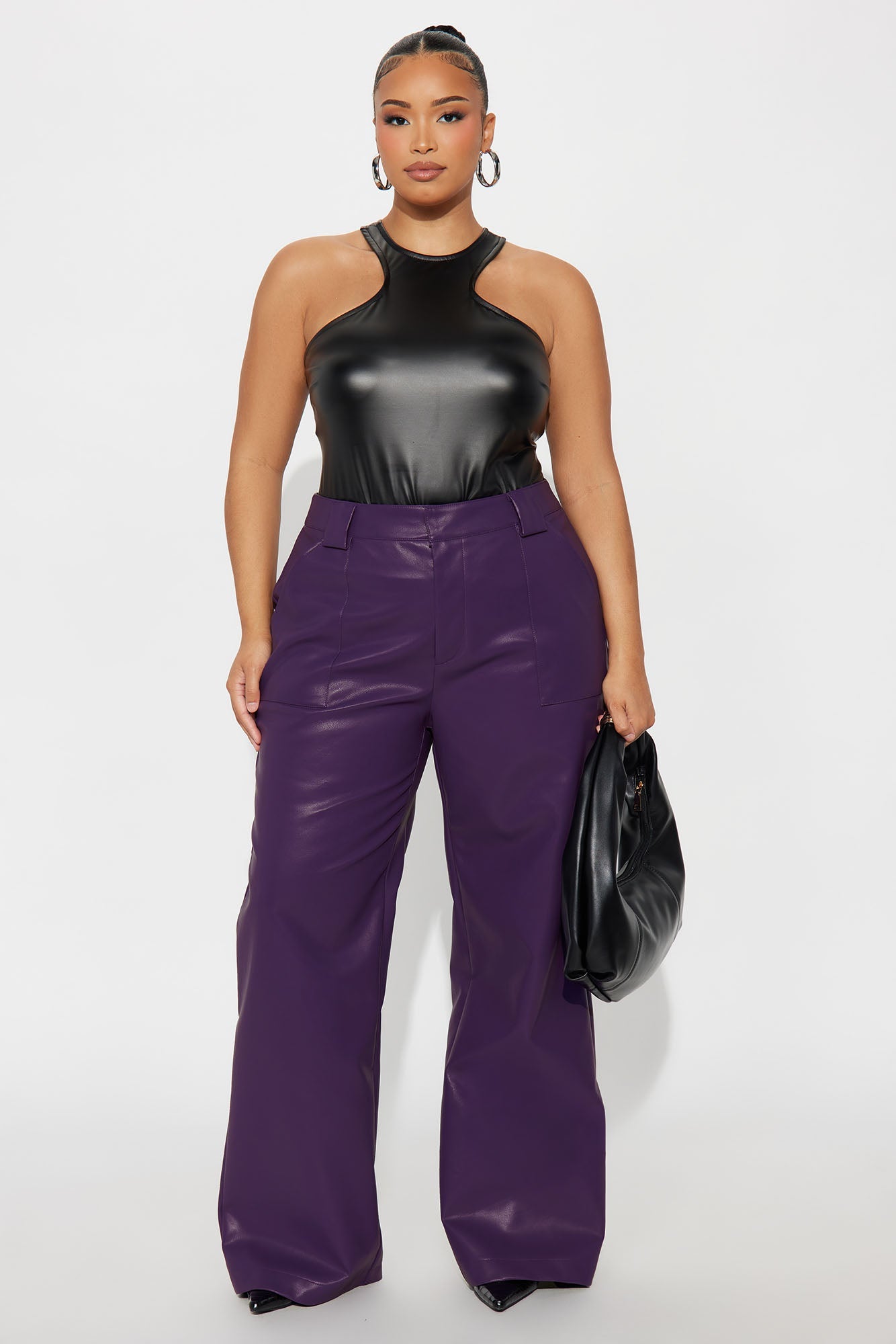 Tailored For You Faux Leather Pant - Purple