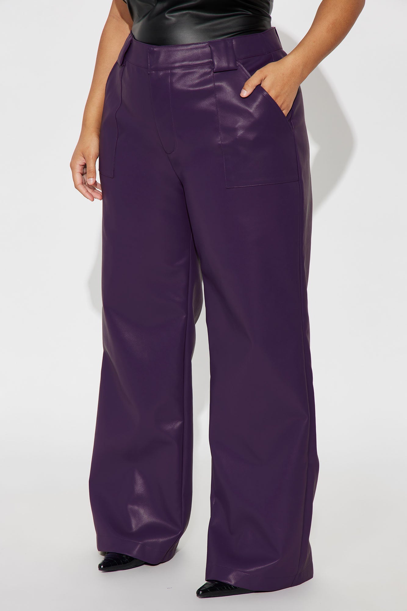 Tailored For You Faux Leather Pant - Purple