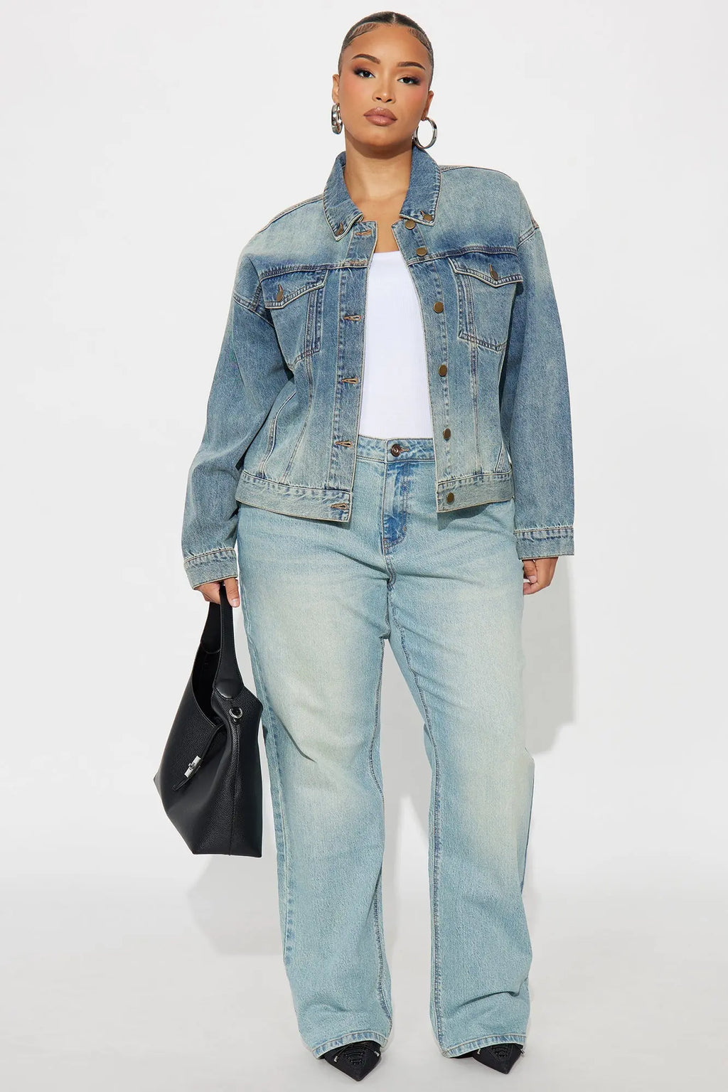Madison Boyfriend Denim Trucker Jacket - Vintage Wash 