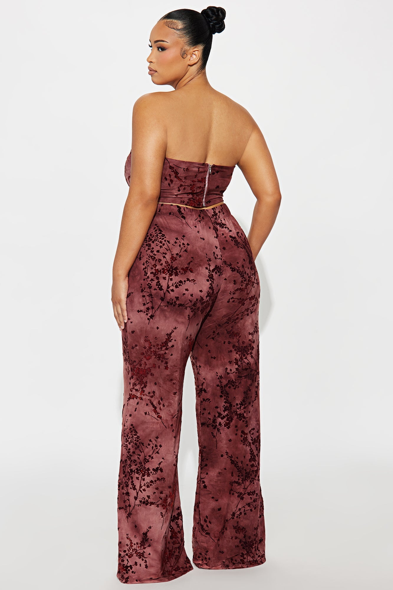 Angelique Corset Pant Set - Burgundy