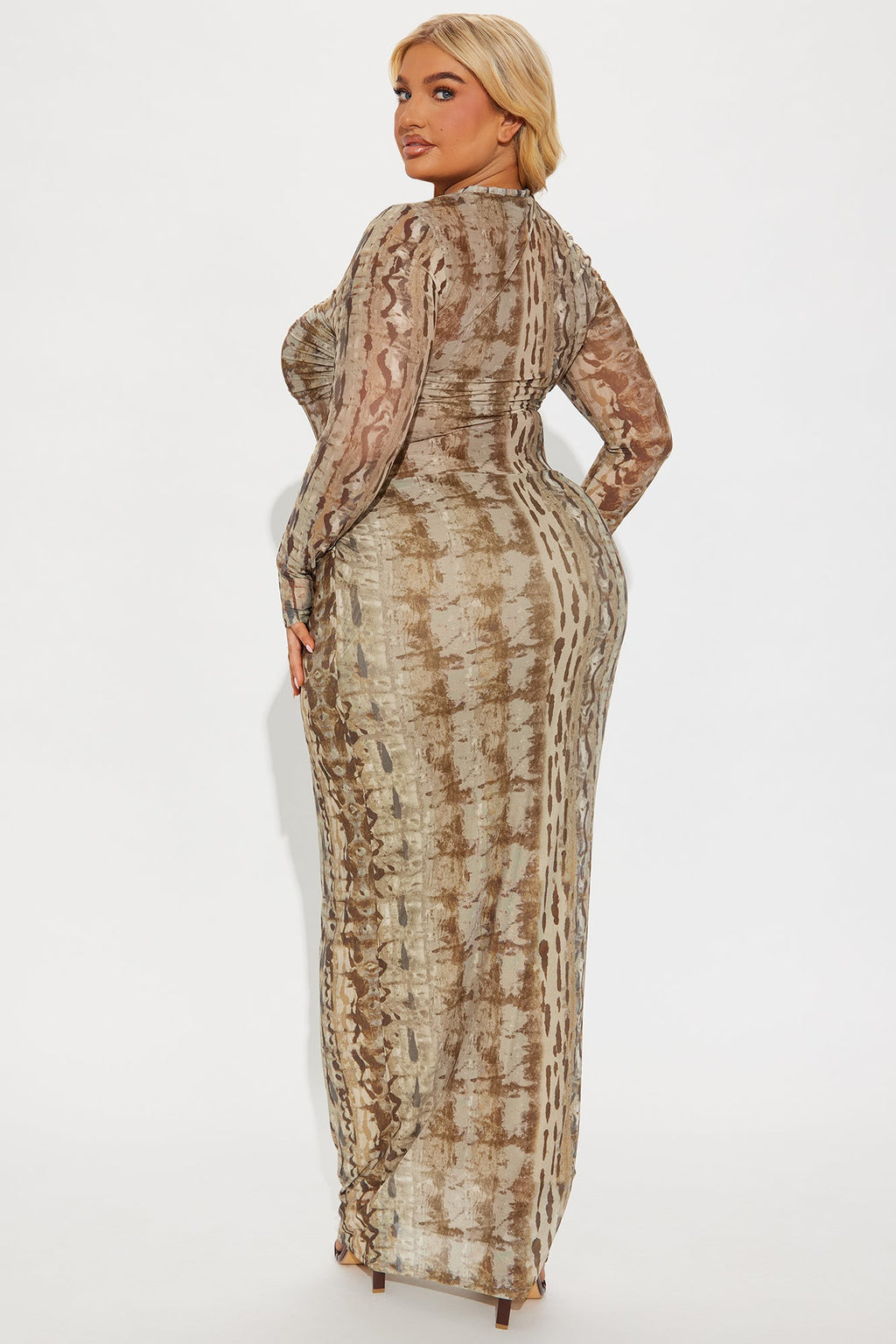 Not Your Type Mesh Maxi Dress - Olive/combo