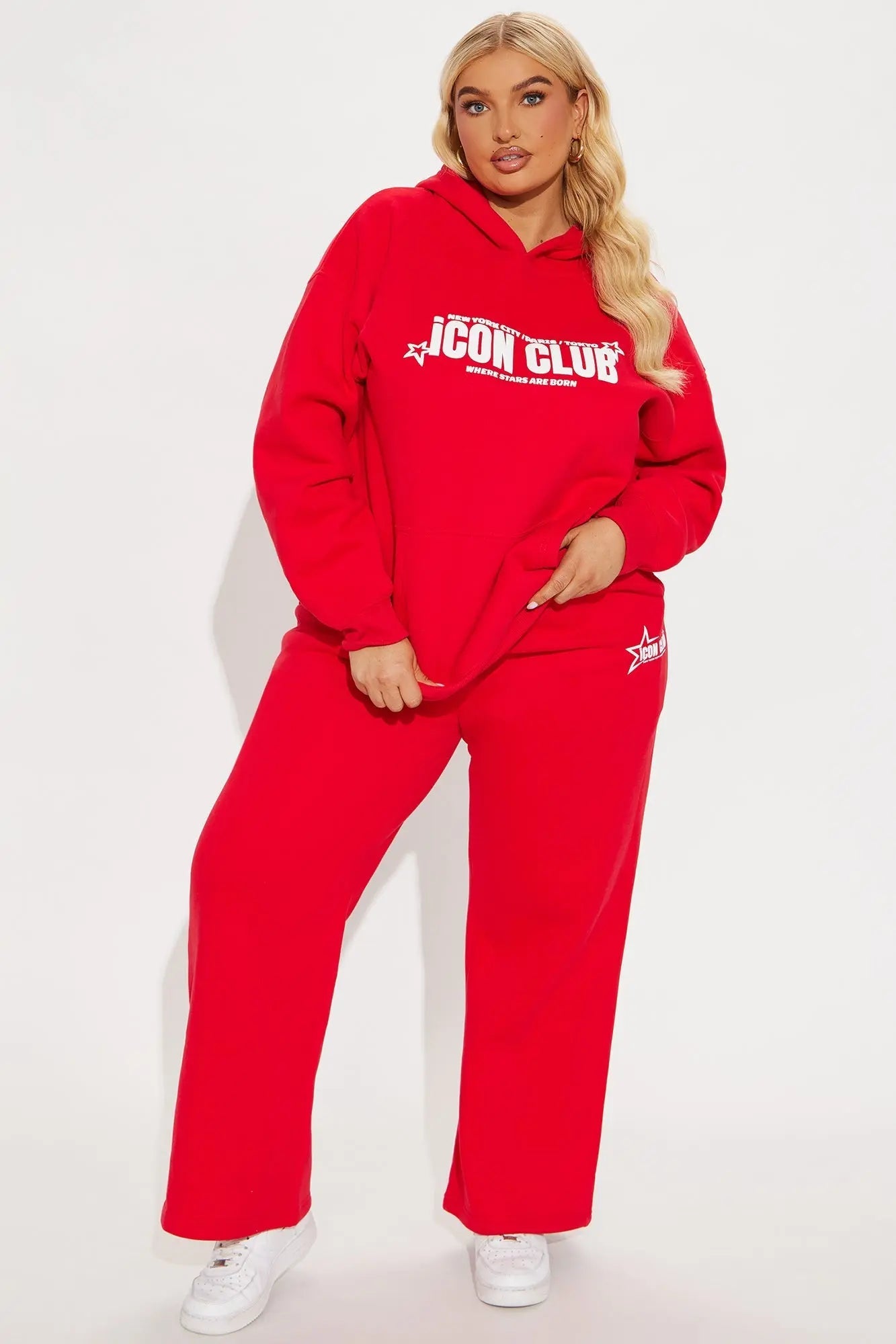 Iconic Club Fleece Pant Set - Red 